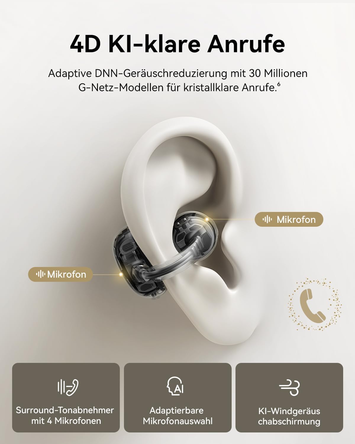 MC1 Pro Open Ear Kopfhörer, Titanfarbe