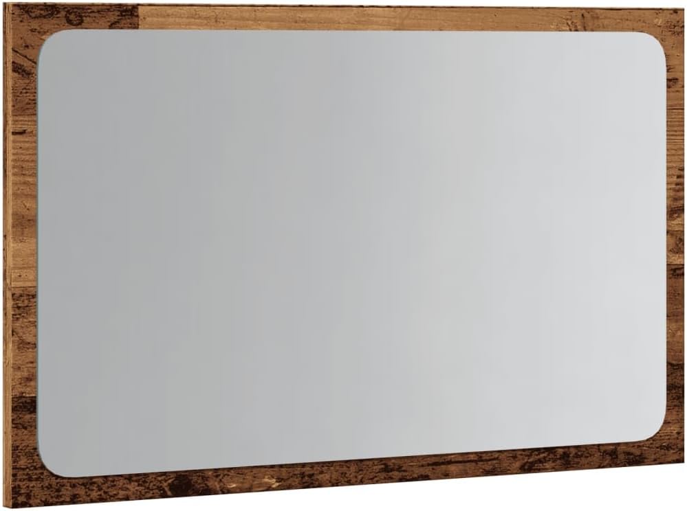 Badspiegel mit LED-Leuchten, Wandmontage 60x38 cm, Altholz
