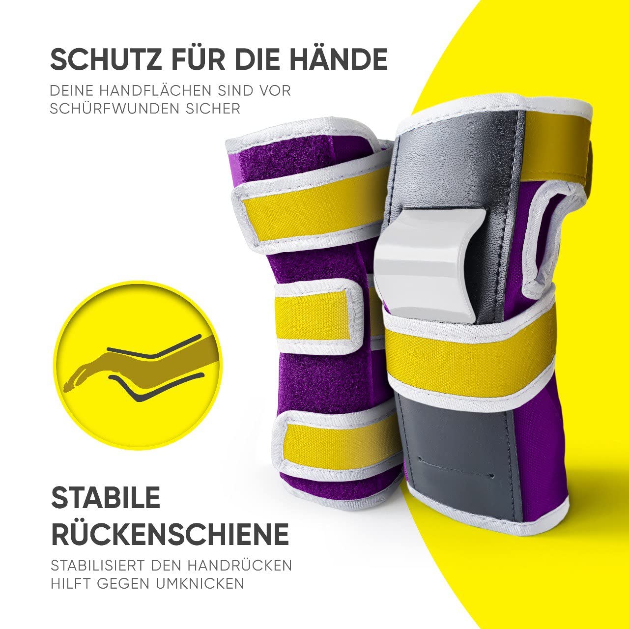 6-teiliges Protektoren-Set, Violett M - Jugendliche / Erwachsene