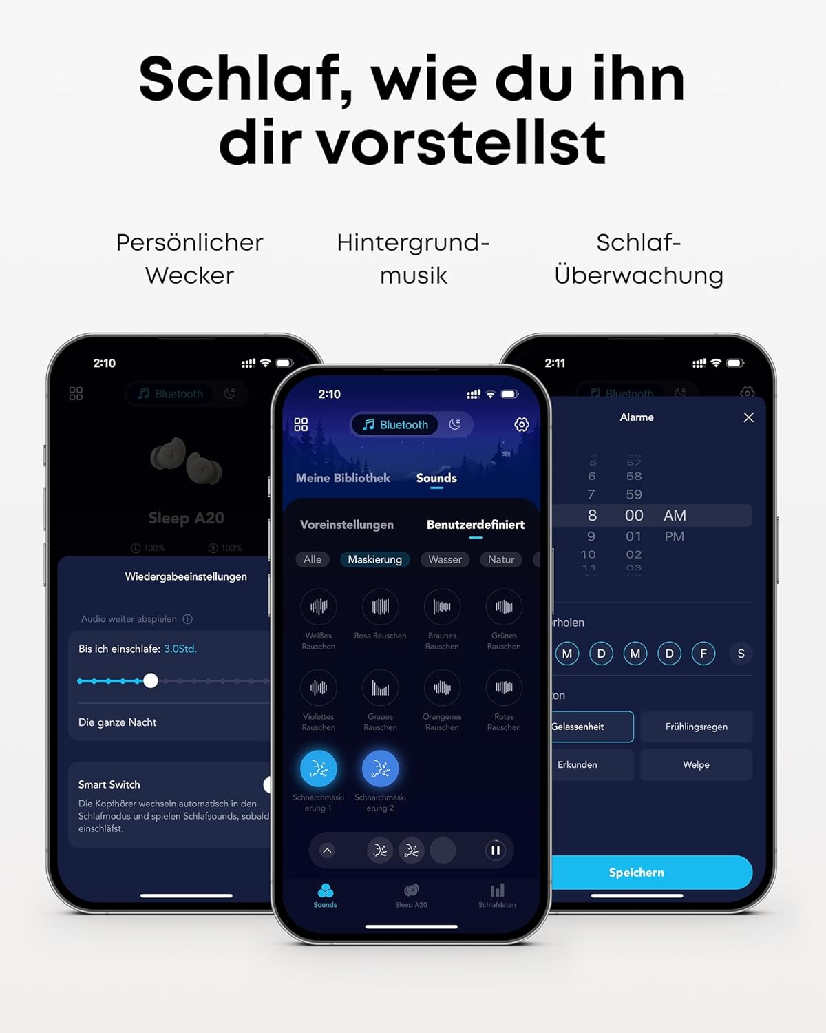 Schlafkopfhörer Sleep A20 Earbuds mit Geräuschblockierung