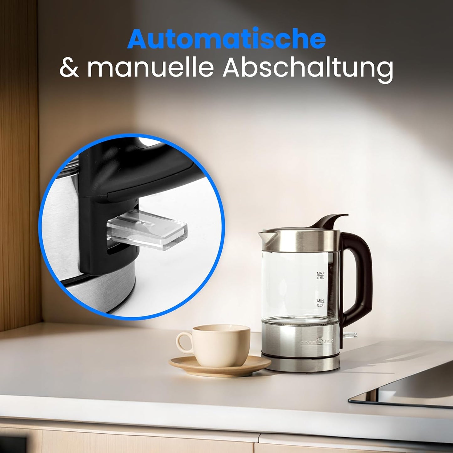 PC-WKS 1228 G - Mini Wasserkocher, 0.5 Liter