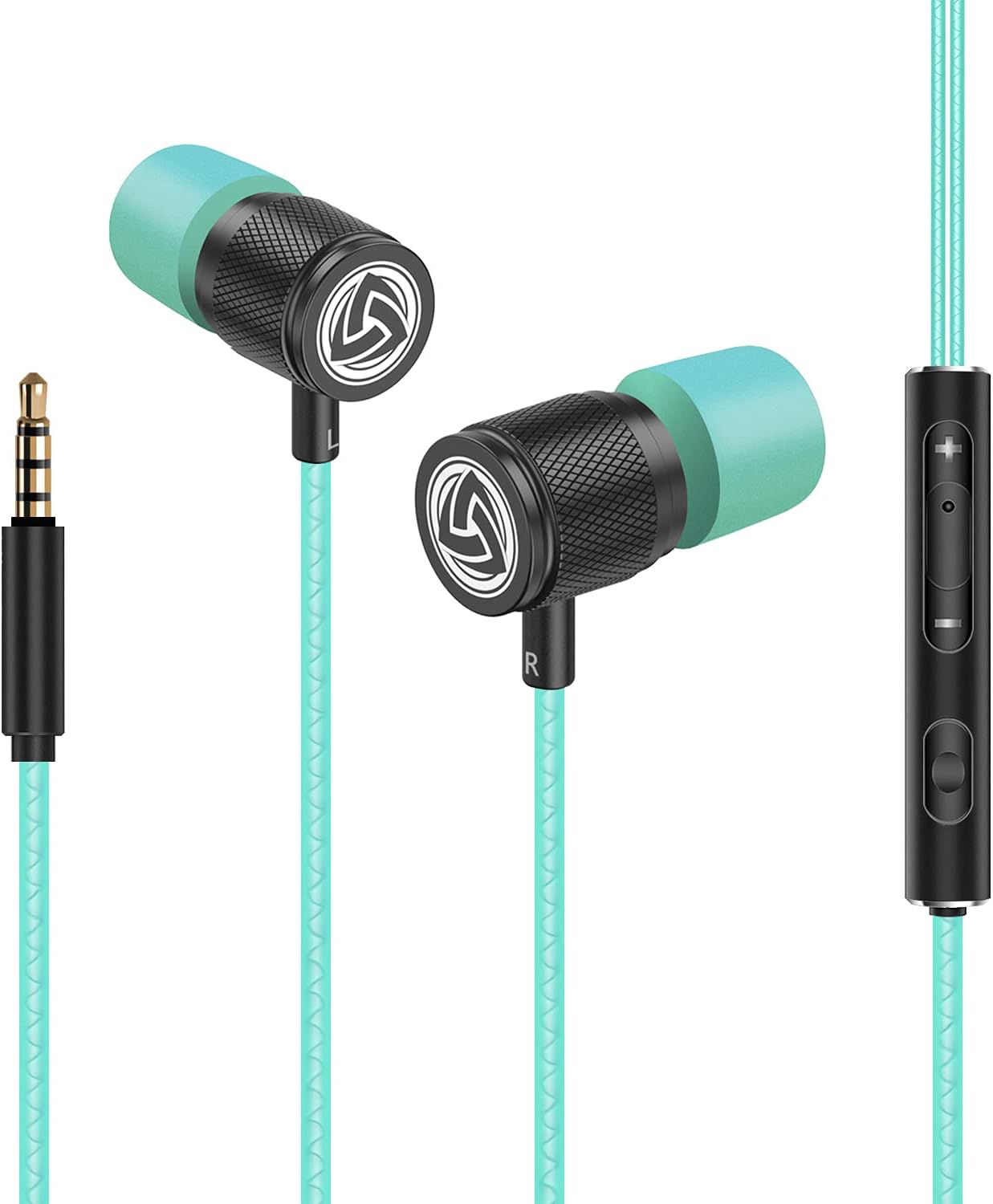 In-Ear Ohrhörer mit Kabel und Mikrofon, 3.5 mm Türkis