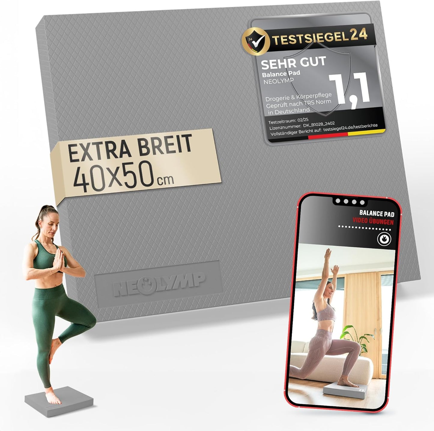 Balance Pad, Balance Pad grau 50 x 40 cm
