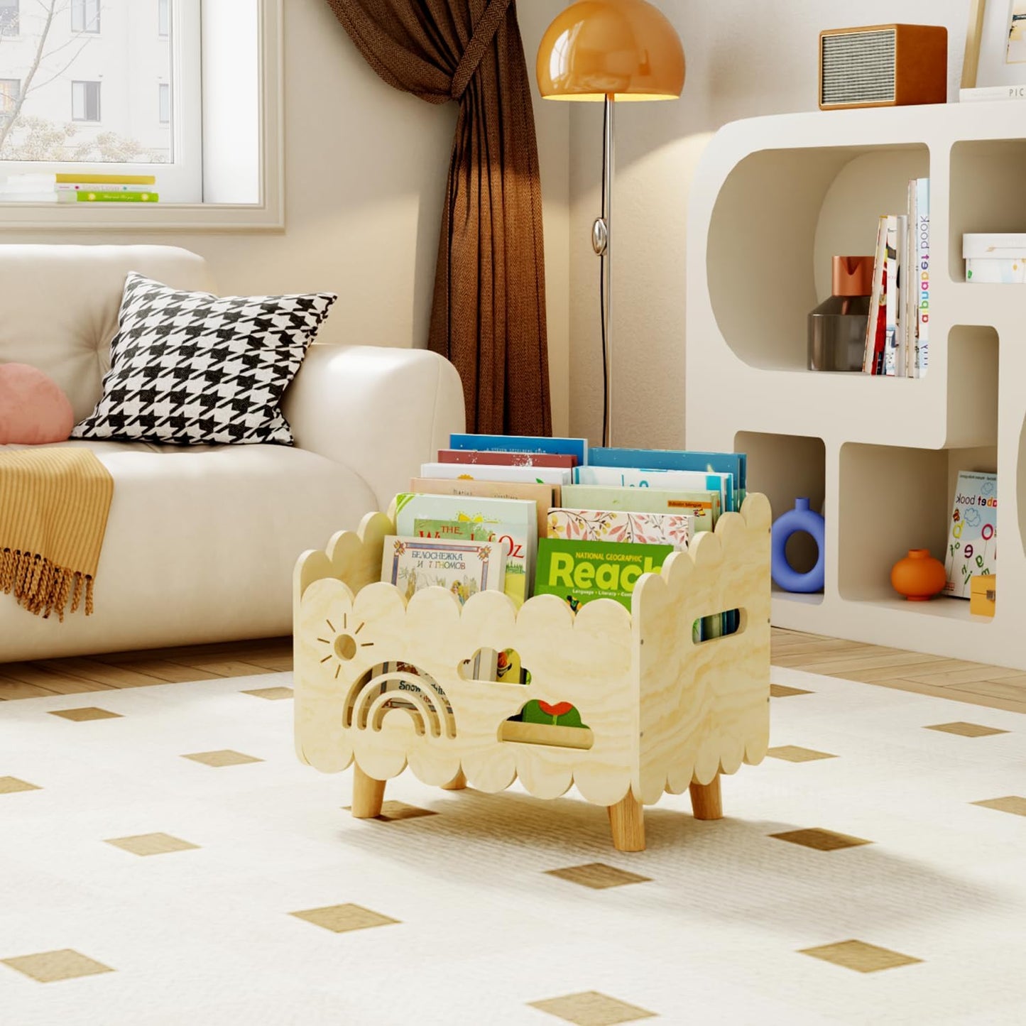 Bücherregal für Kinder, Original Holz - Standard (Stationär)