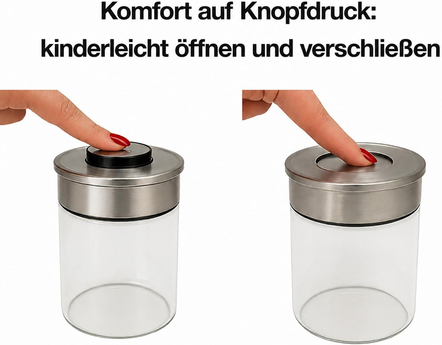 3er-Set Vakuum-Vorratsglas, 1000ml 3 Gläser