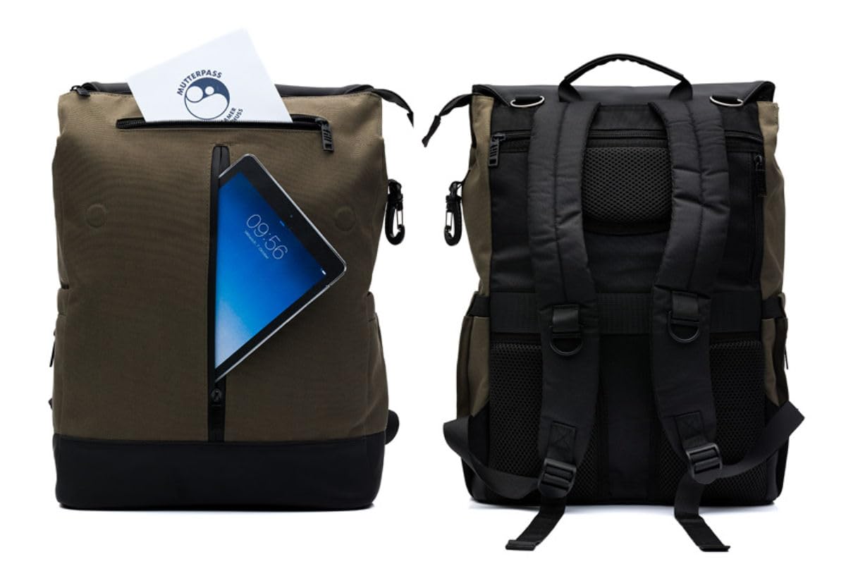 Multifunktionaler Wickelrucksack mit Zubehör, Khaki