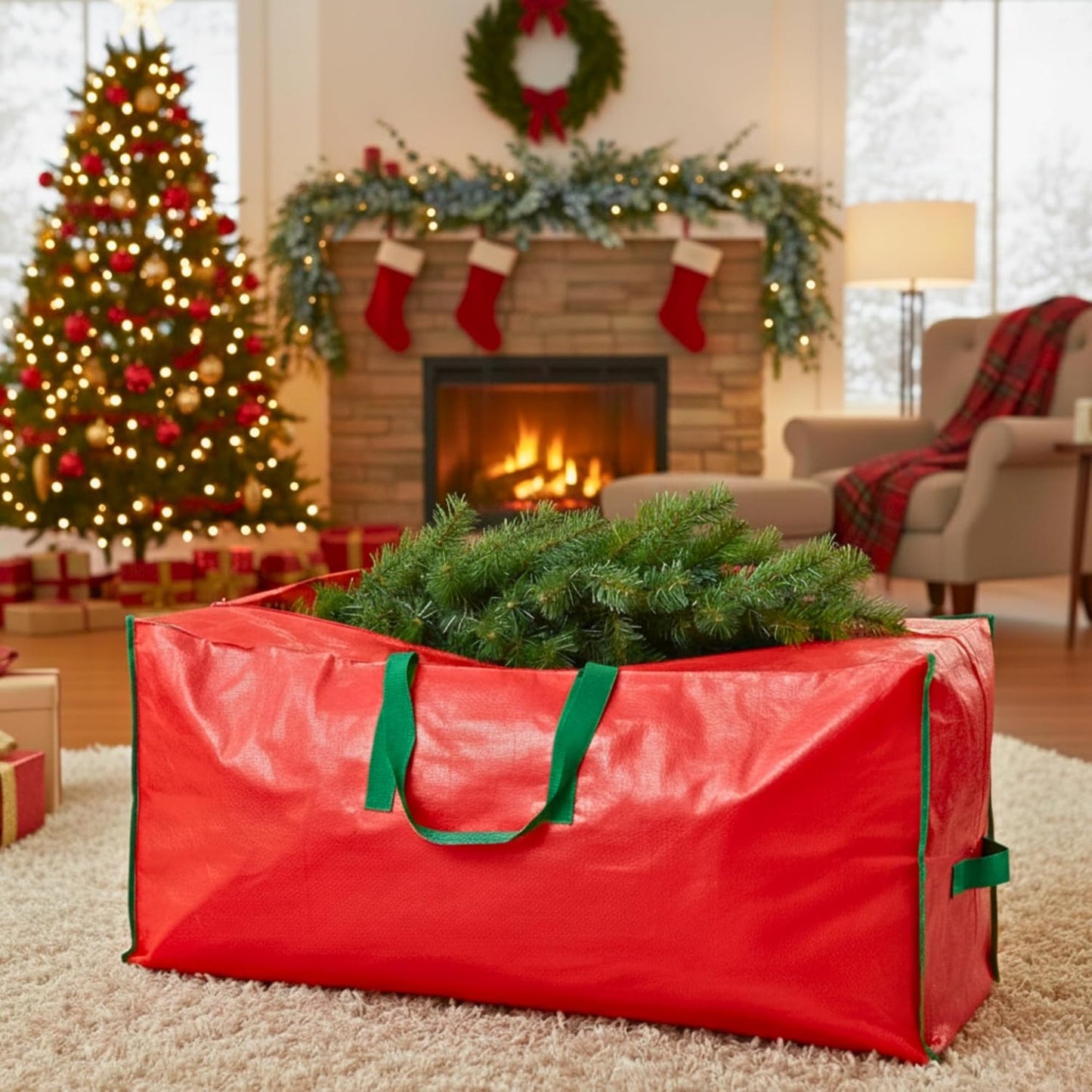 Weihnachtsbaum-Aufbewahrungstasche für 2,5 m Bäume, 125 x 68 x 30.5 cm