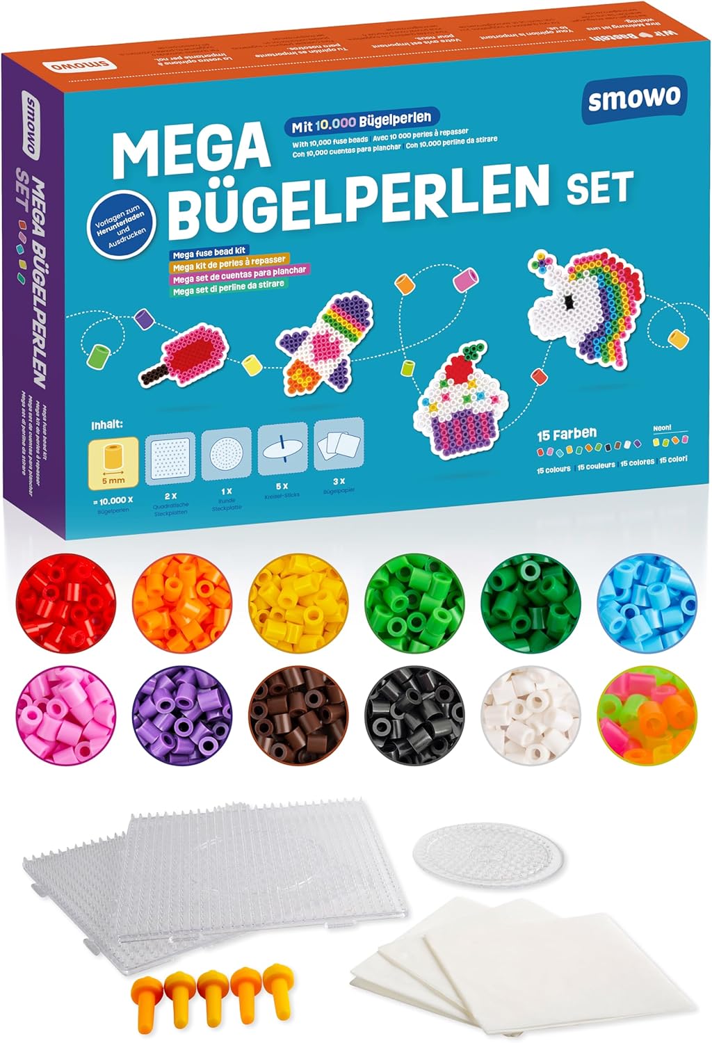 Bügelperlen-Set mit Steckplatten