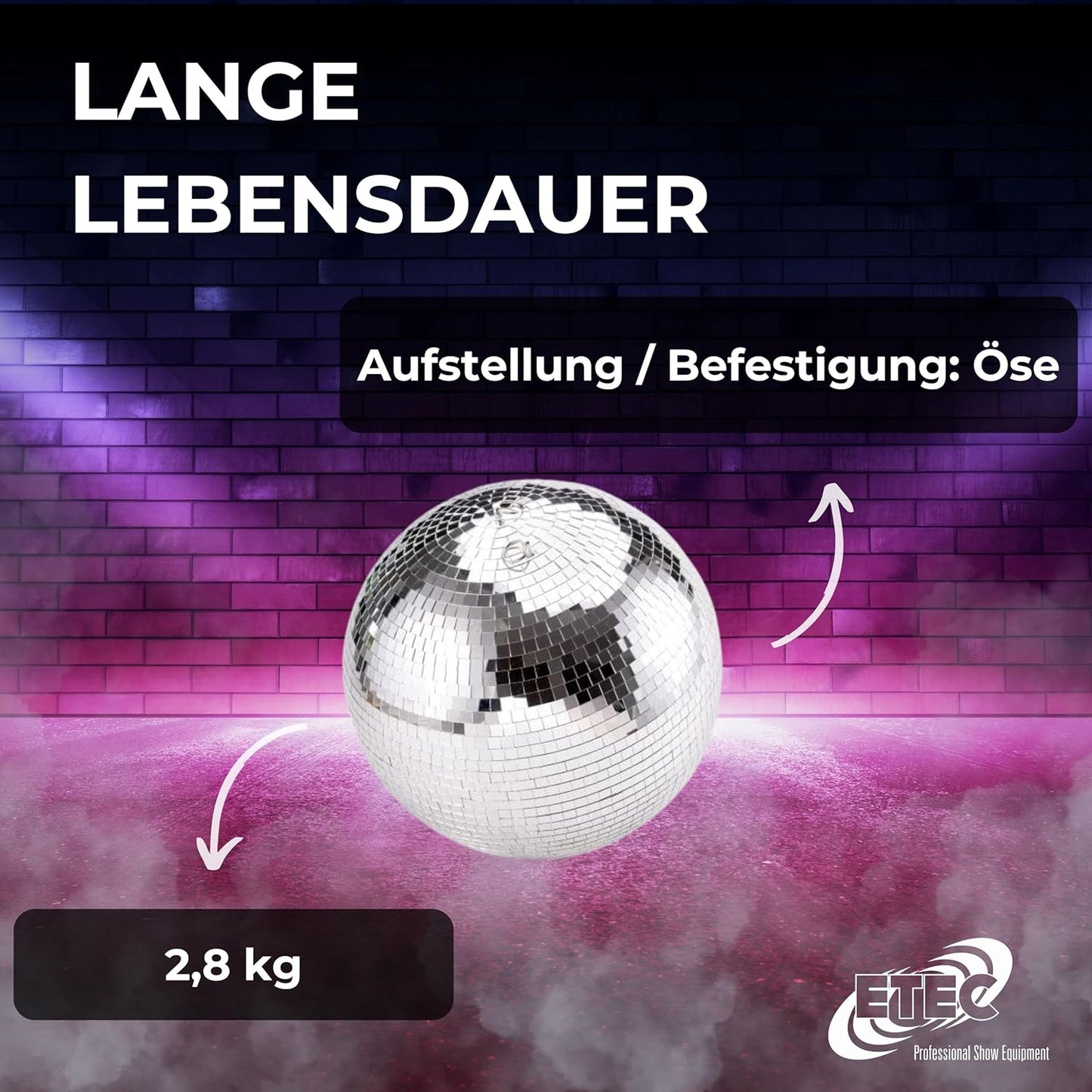 Discokugel, Spiegelkugel 40cm