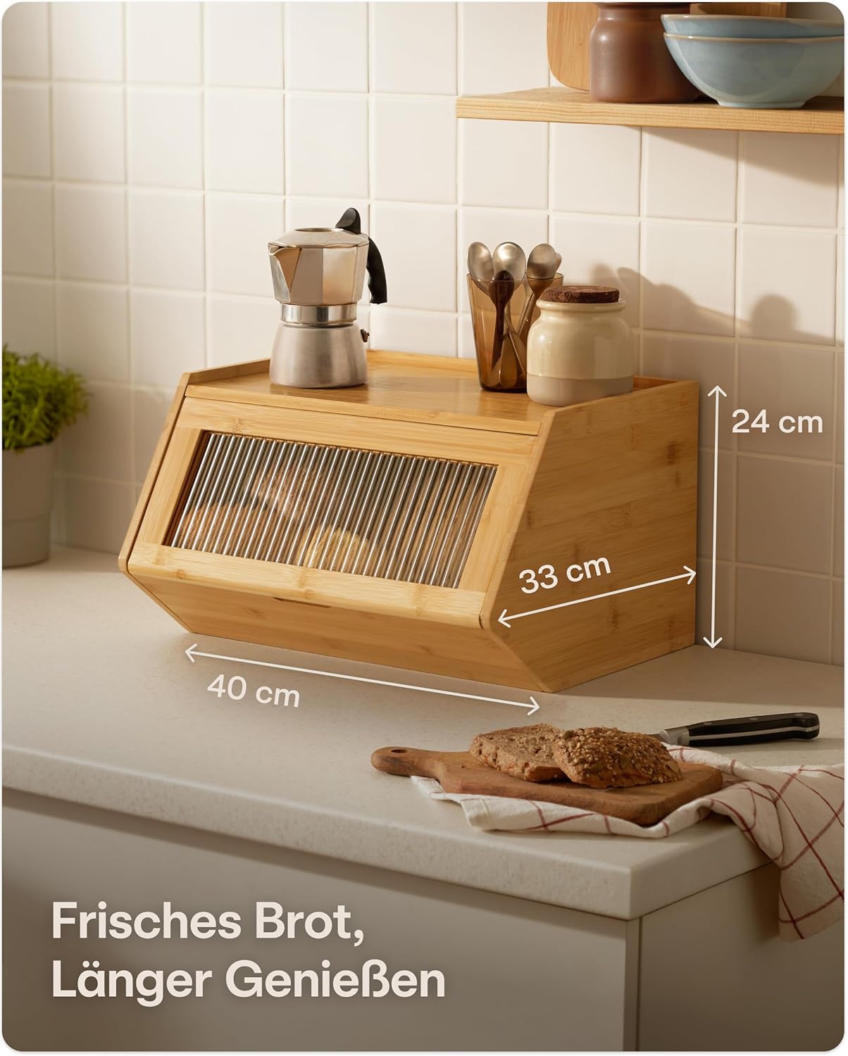 Grosser Brotkasten mit Ablagefläche (40x33cm), Gross (40 x 33 cm)