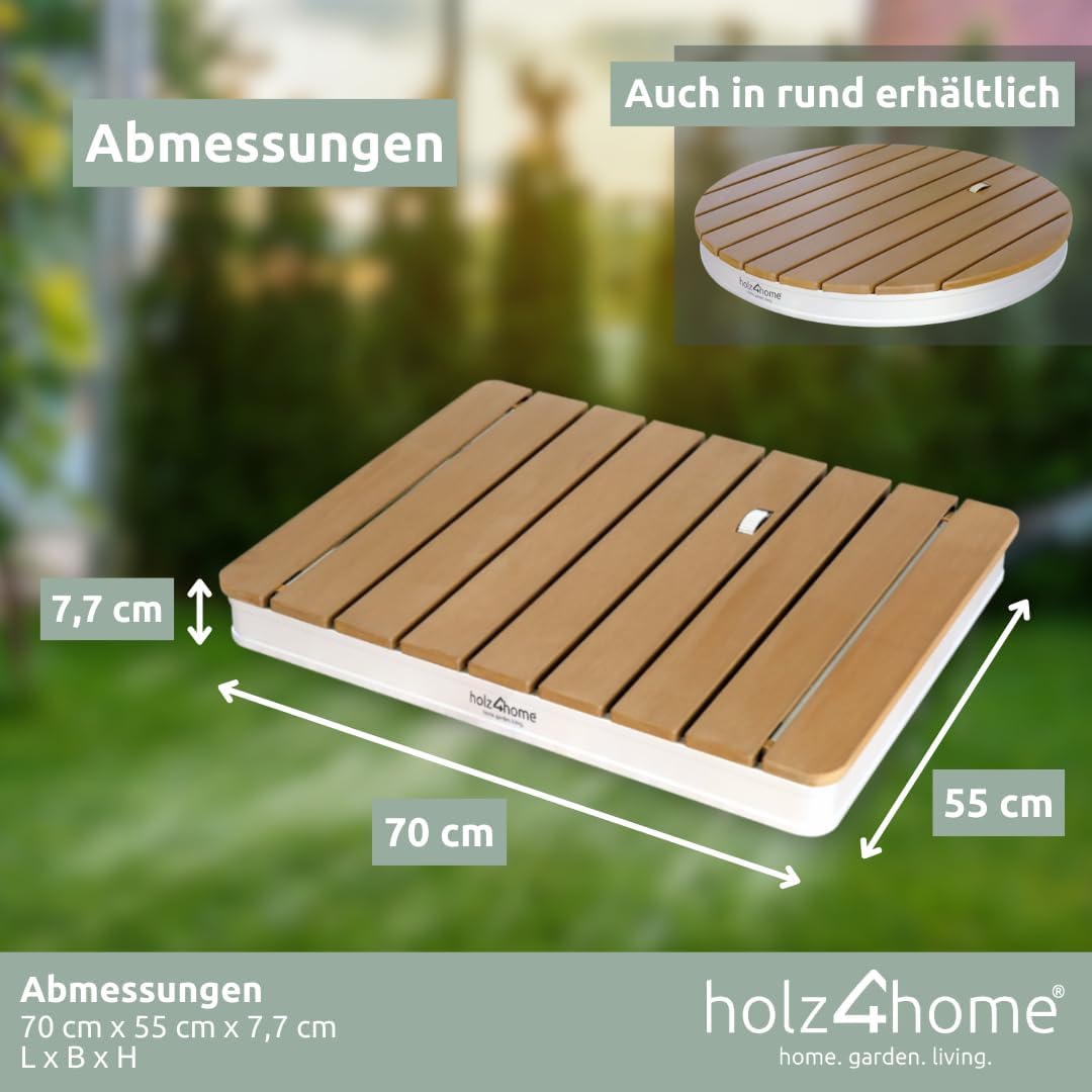 Bodendusche als Gartendusche oder Pooldusche, Eckig WPC
