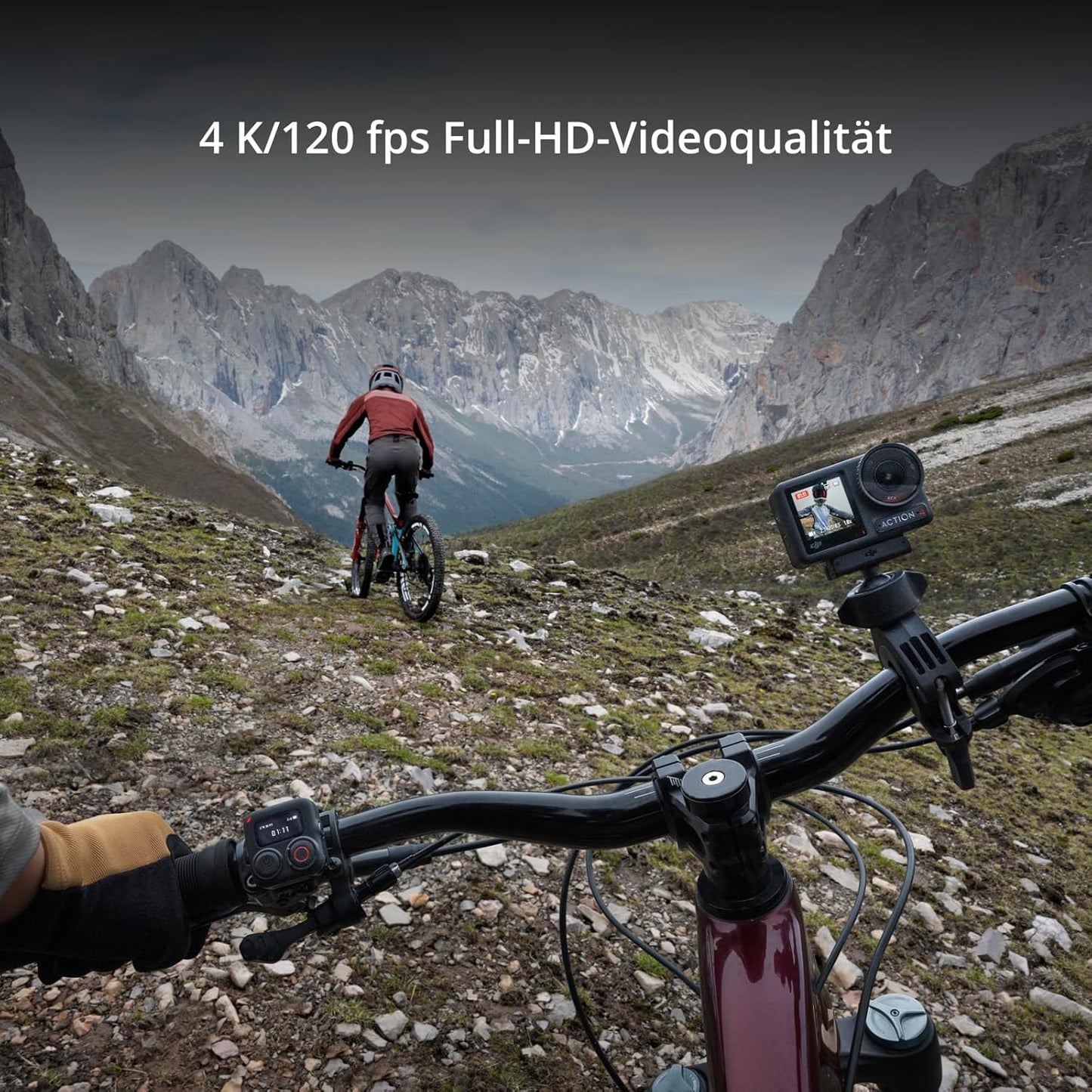 Action-Kamera 4K/120fps mit Low-Light-Aufnahmen, Osmo Action 4 Essential-Combo