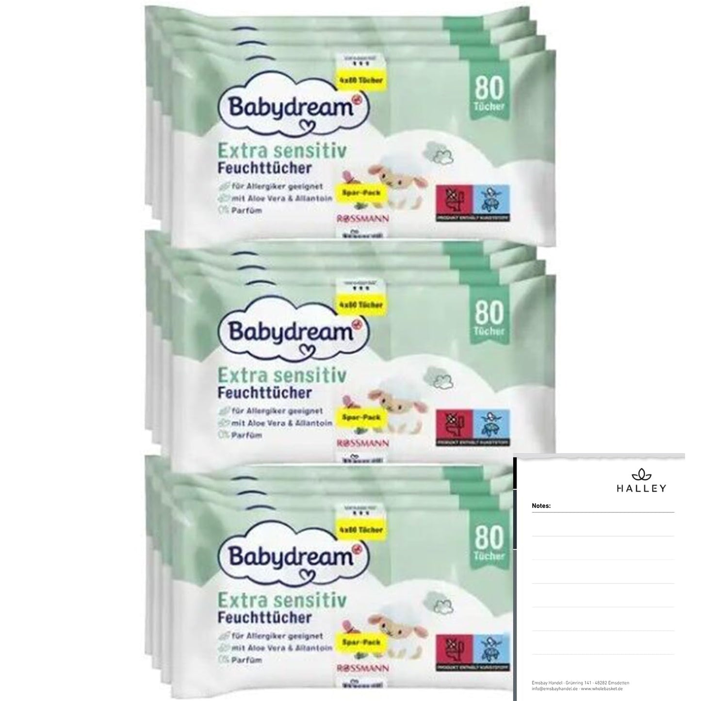 960er-Set Babydream Sensitive Feuchttücher