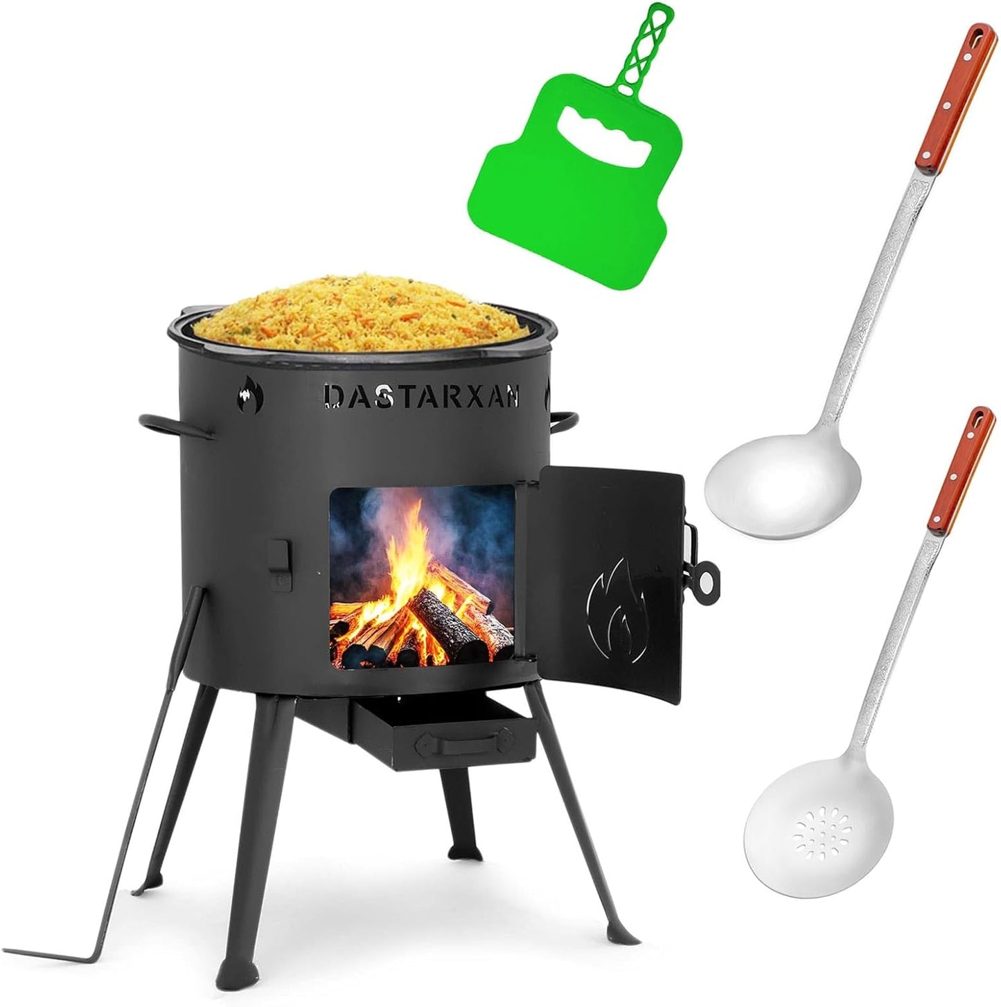 Uchag Campingofen-Set mit 10L Kasan & Zubehör, 10L rund+zubehör