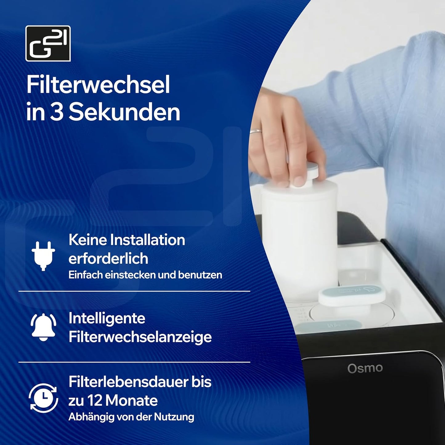 Osmoseanlage mit Heisswasserfunktion, Osmo Schwarz