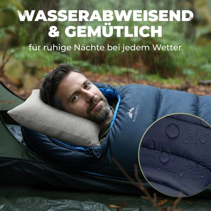 Ultraleicht Mumienschlafsack für 3 Jahreszeiten, Blau