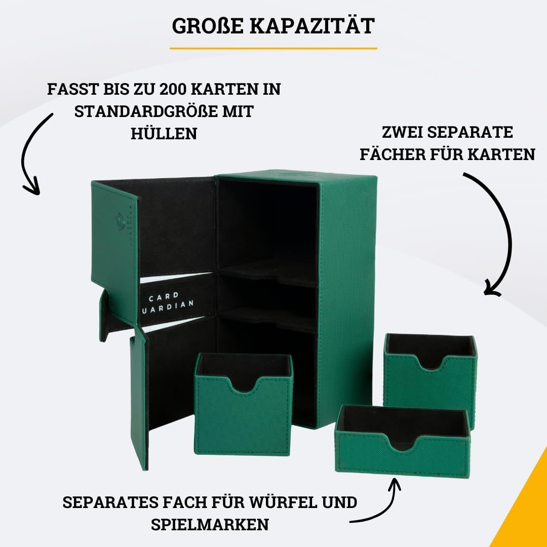 Premium Deck Sammelkarten Box für 200 Karten, Grün