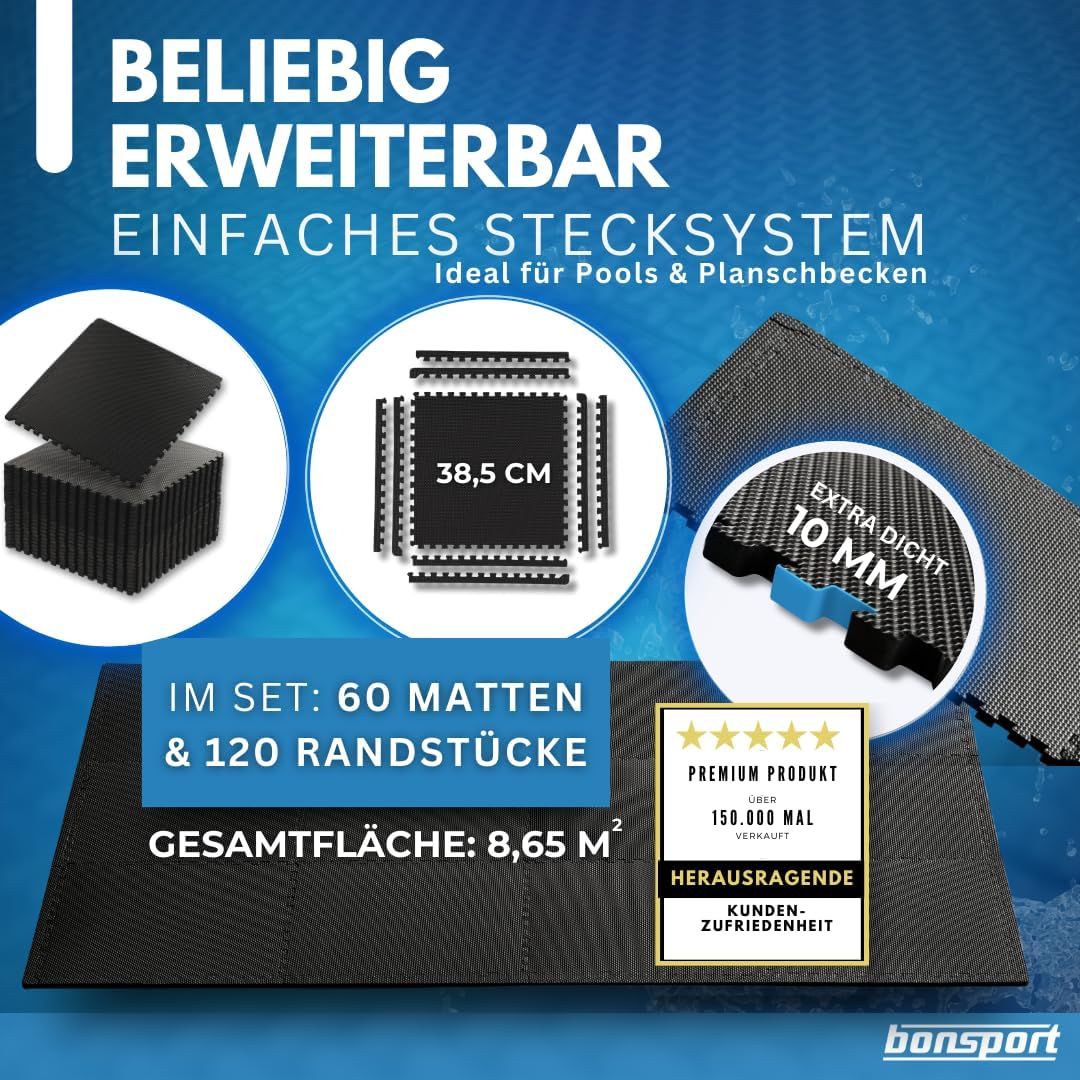 Pool Bodenschutzmatte-Set, 60 Stück, 60 Matten