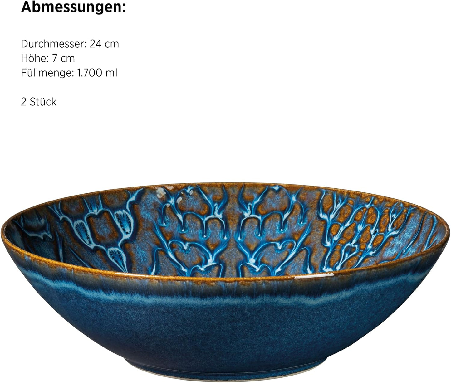 2-teiliges Schüssel-Set Traditional Tiles, Blau