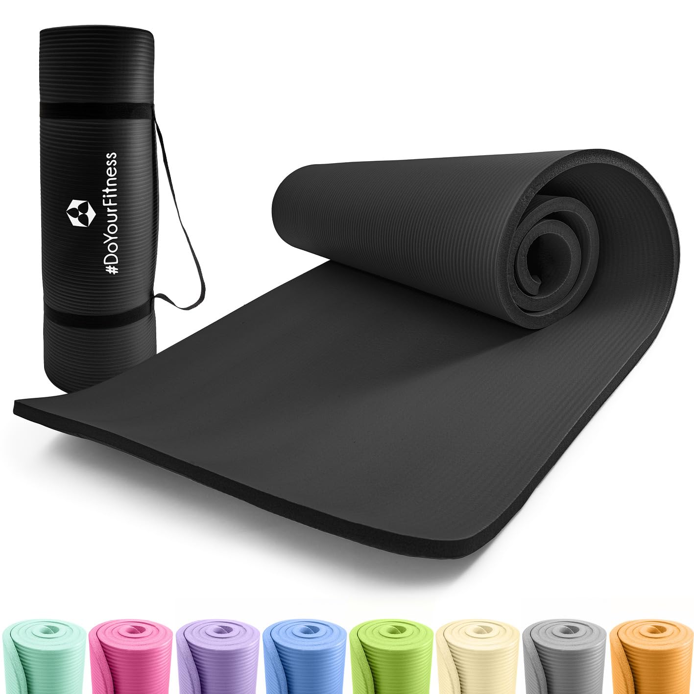 Gelenkschonende Fitnessmatte XXL (190x100cm), 190 x 100 x 1 cm schwarz