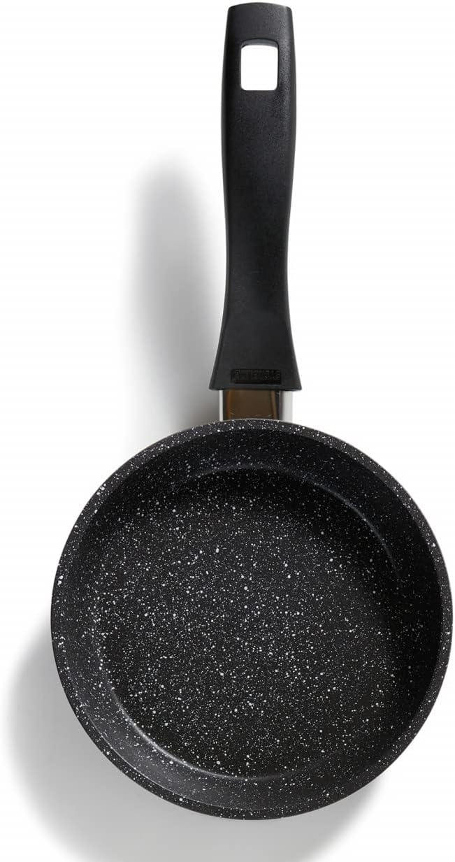 Antihaft-Induktionspfanne 16 cm (kratzfest, Steinpartikel), Grau 16cm