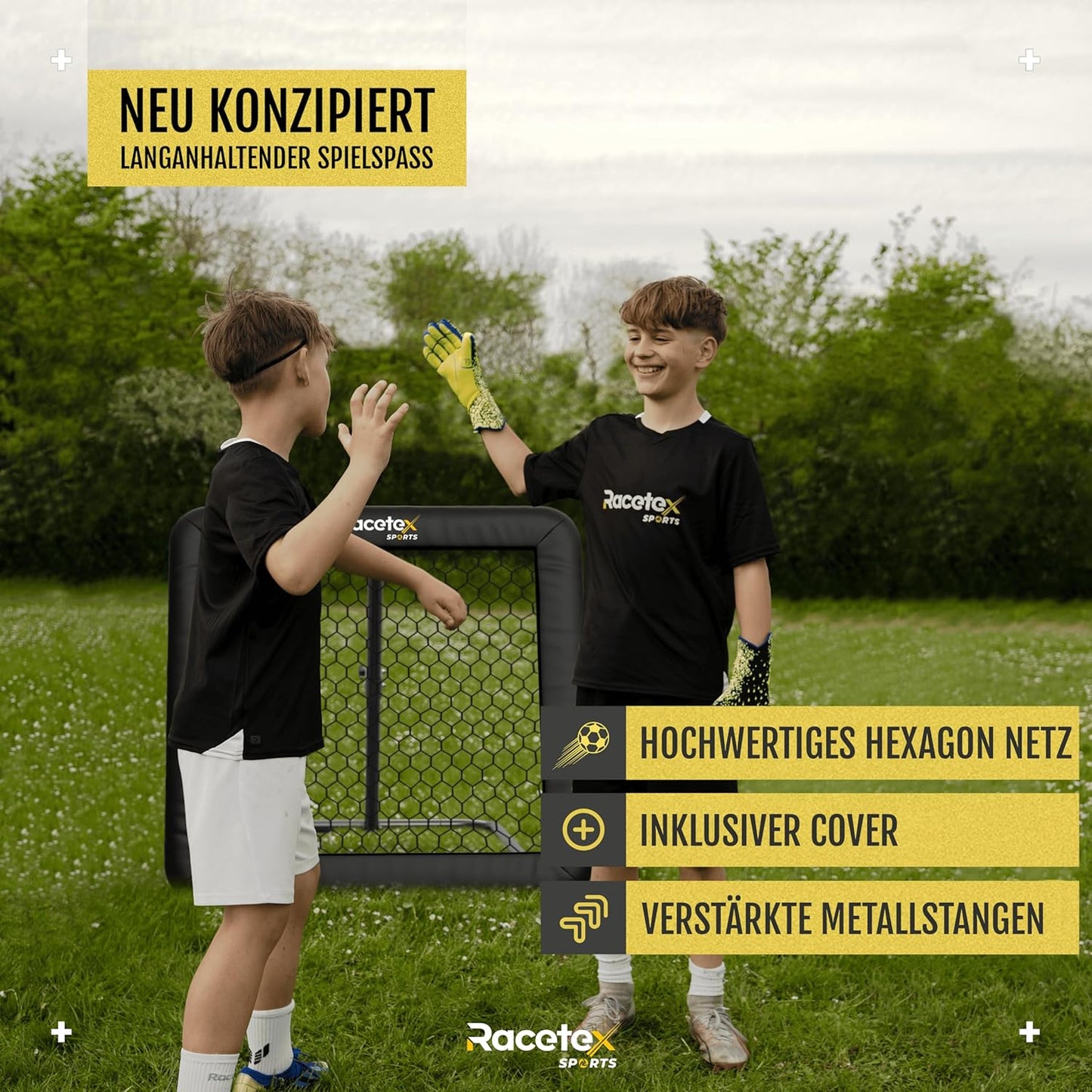 Fussball Rebounder verstellbar, Black.