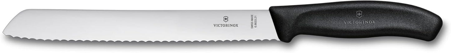 6.8633.21B Swiss Classic Brotmesser, Schwarz Blister-Verpackung