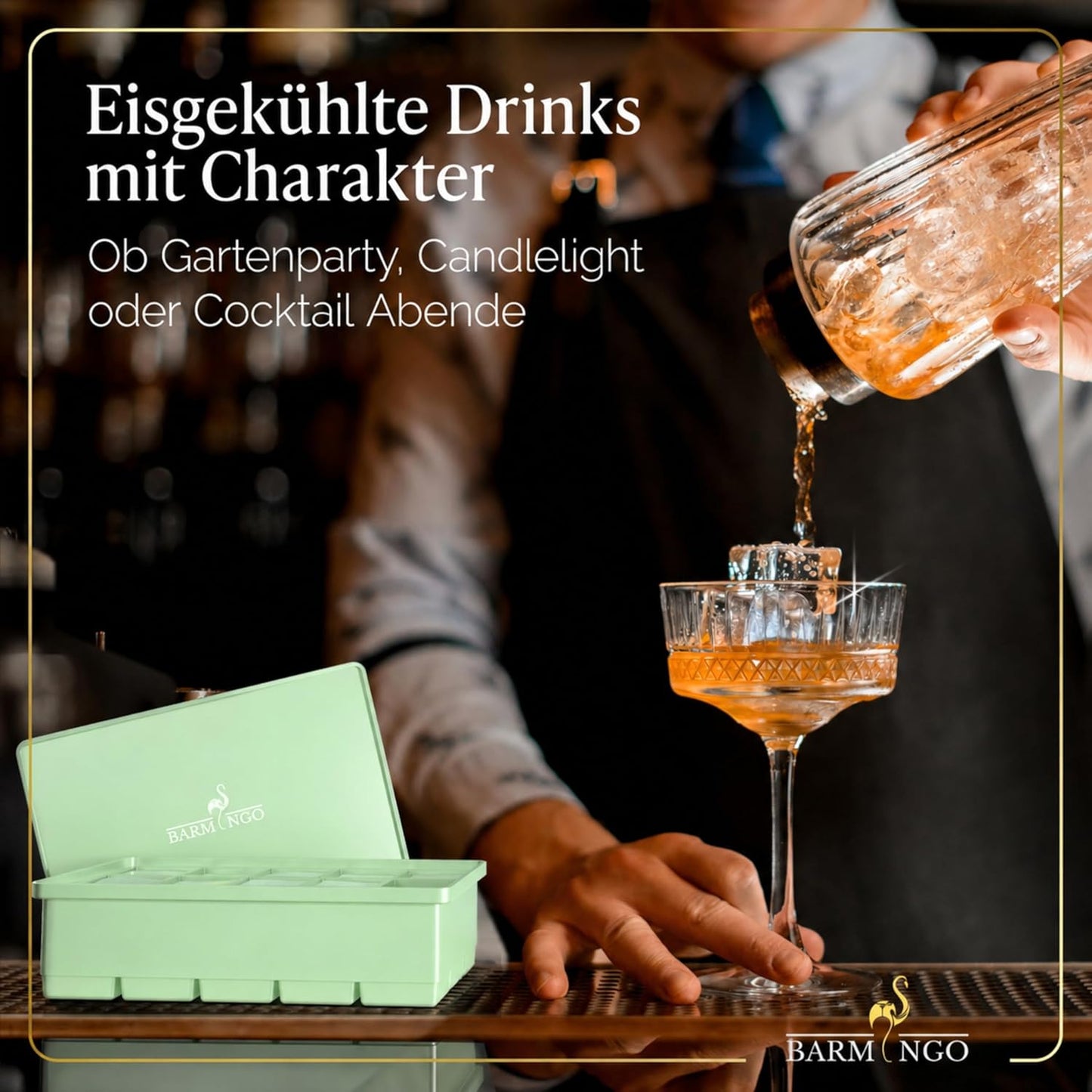 3er Set Eiswürfelform mit Deckel, 15 XXL Würfel Pastell Grün 3