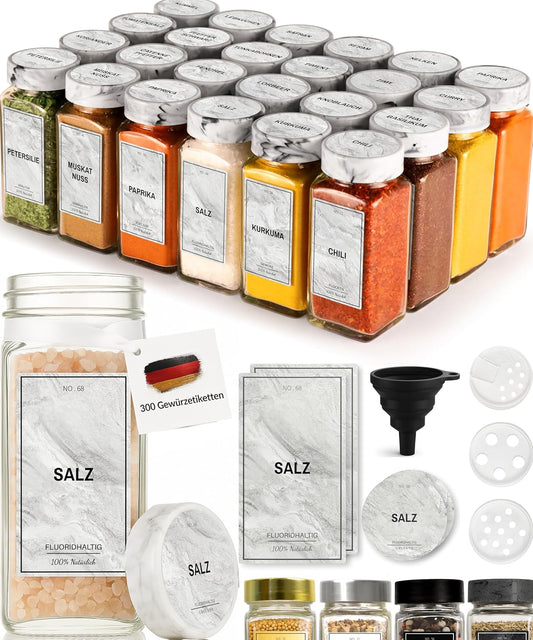24-teiliges Gewürzgläser-Set, Pearl Marble