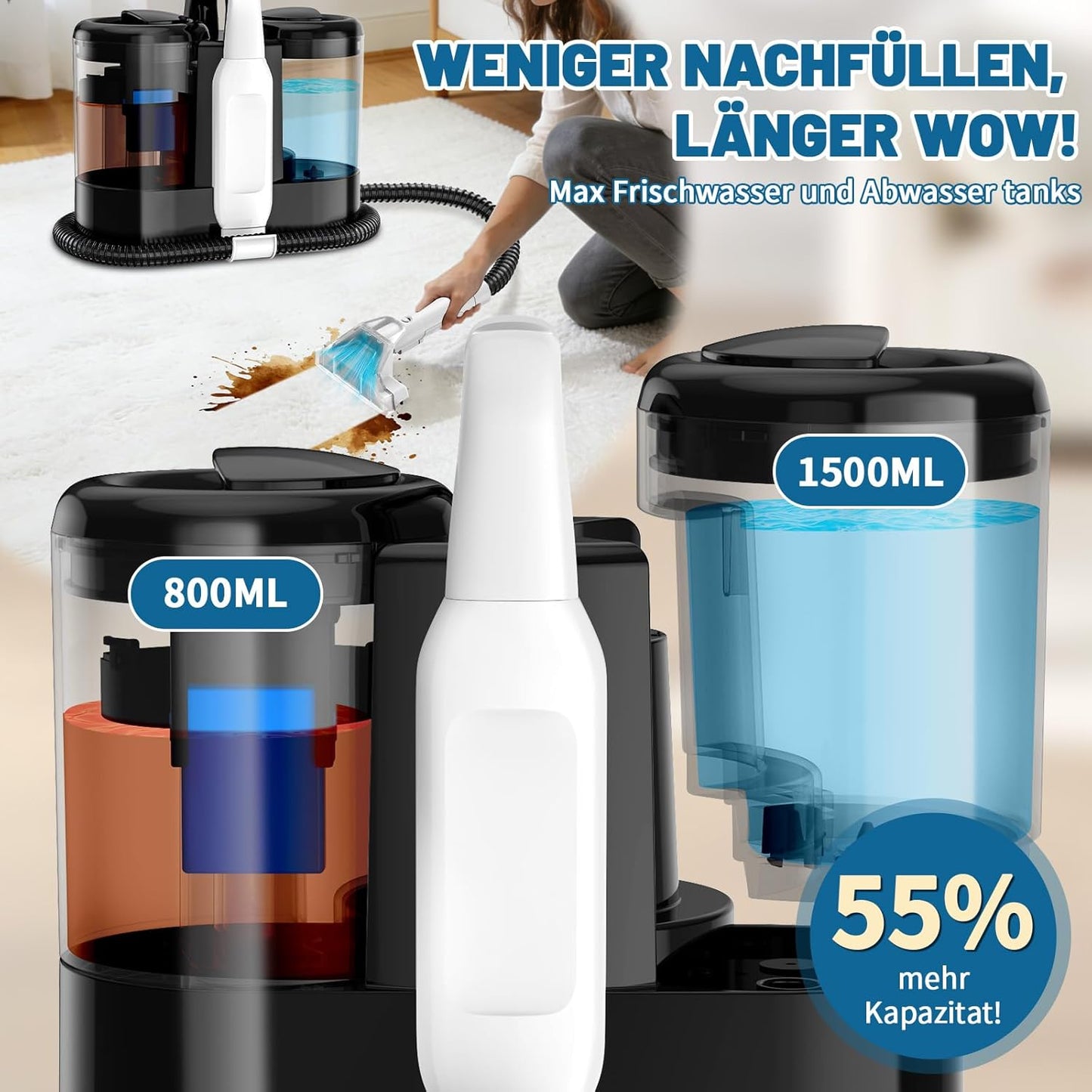 Polster- und Teppichreiniger 600W 17kPa