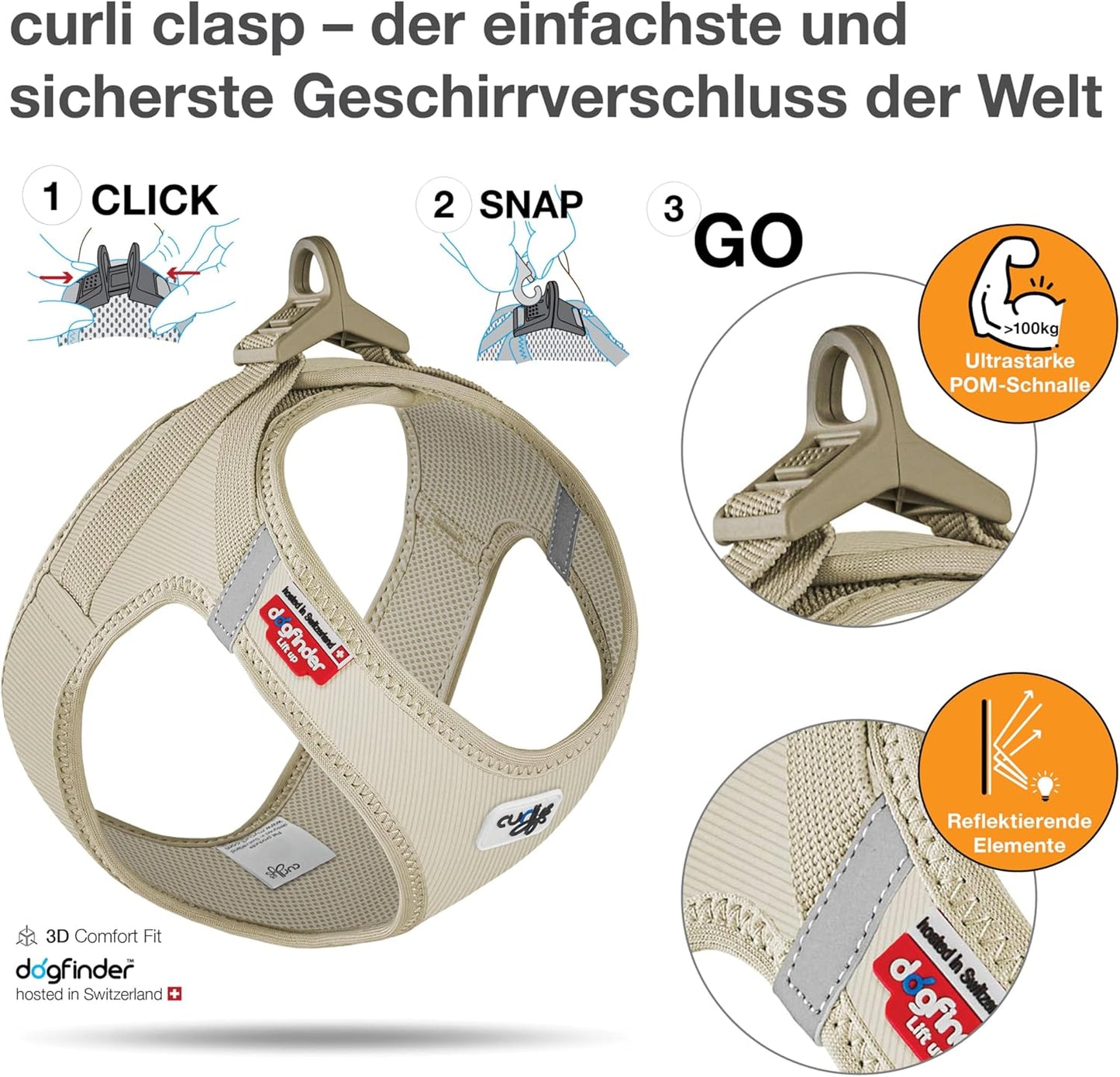Vest Hundegeschirr Cord Clasp Tan, M Tan