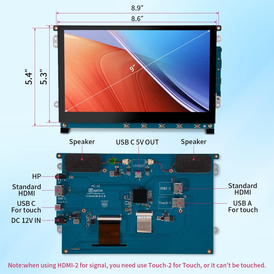 9 Zoll Raspberry PI Touchscreen Monitor