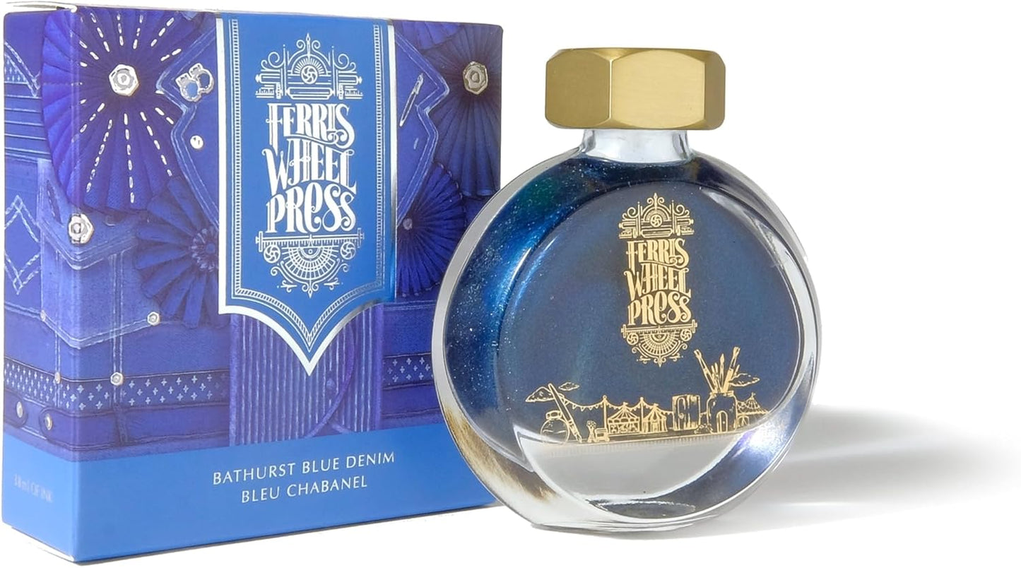 Füllfederhaltertinte mit Silber-Schimmer, Bathurst Blue Denim 38 ml