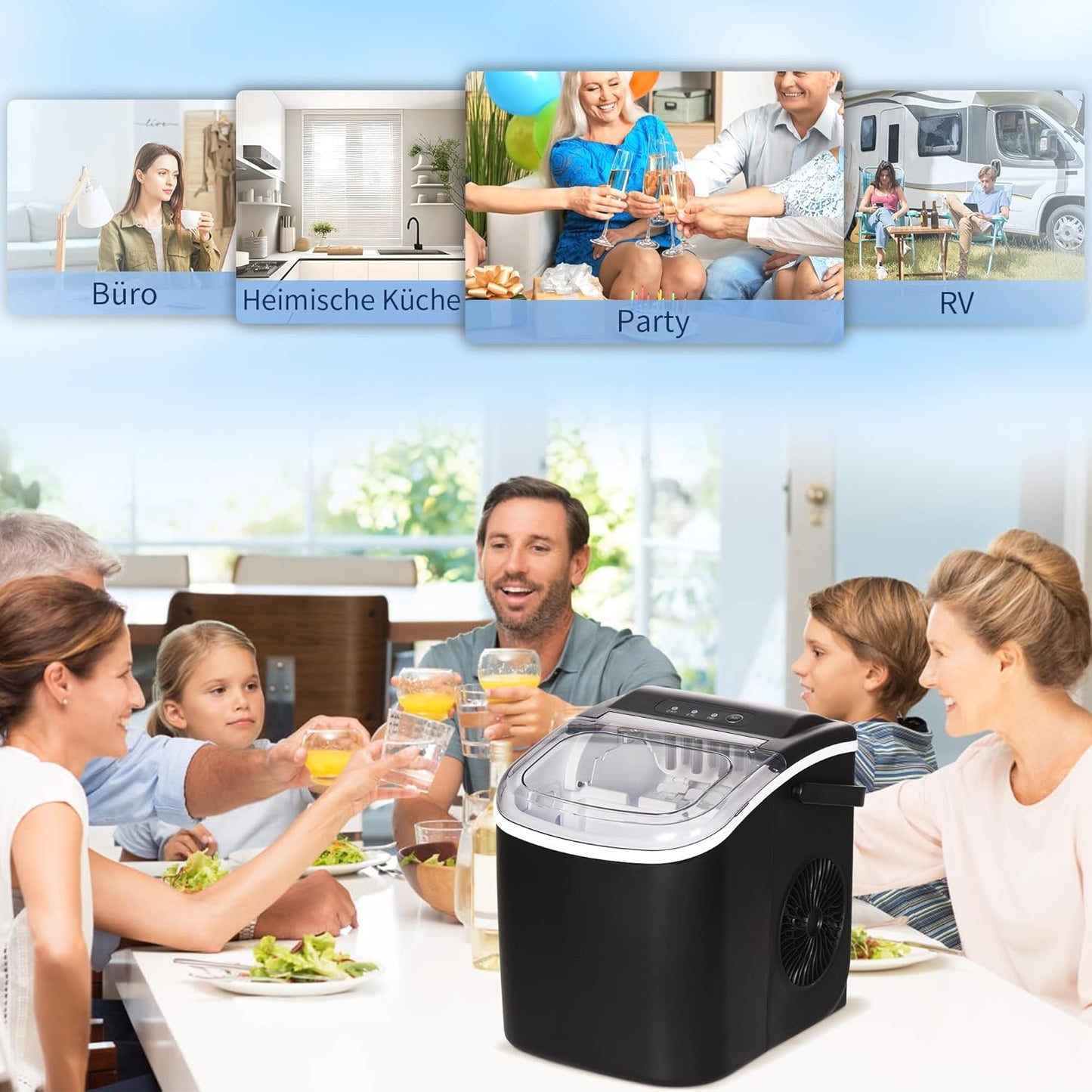 Eiswürfelmaschine mit Selbstreinigungsfunktion