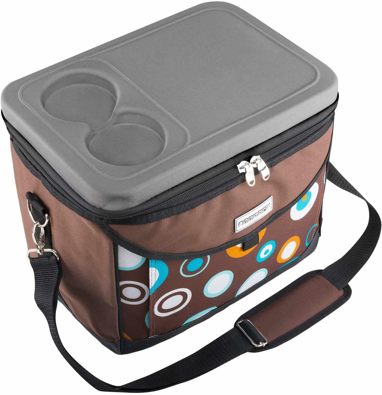 Kühltasche mit Getränkehalter, Braun