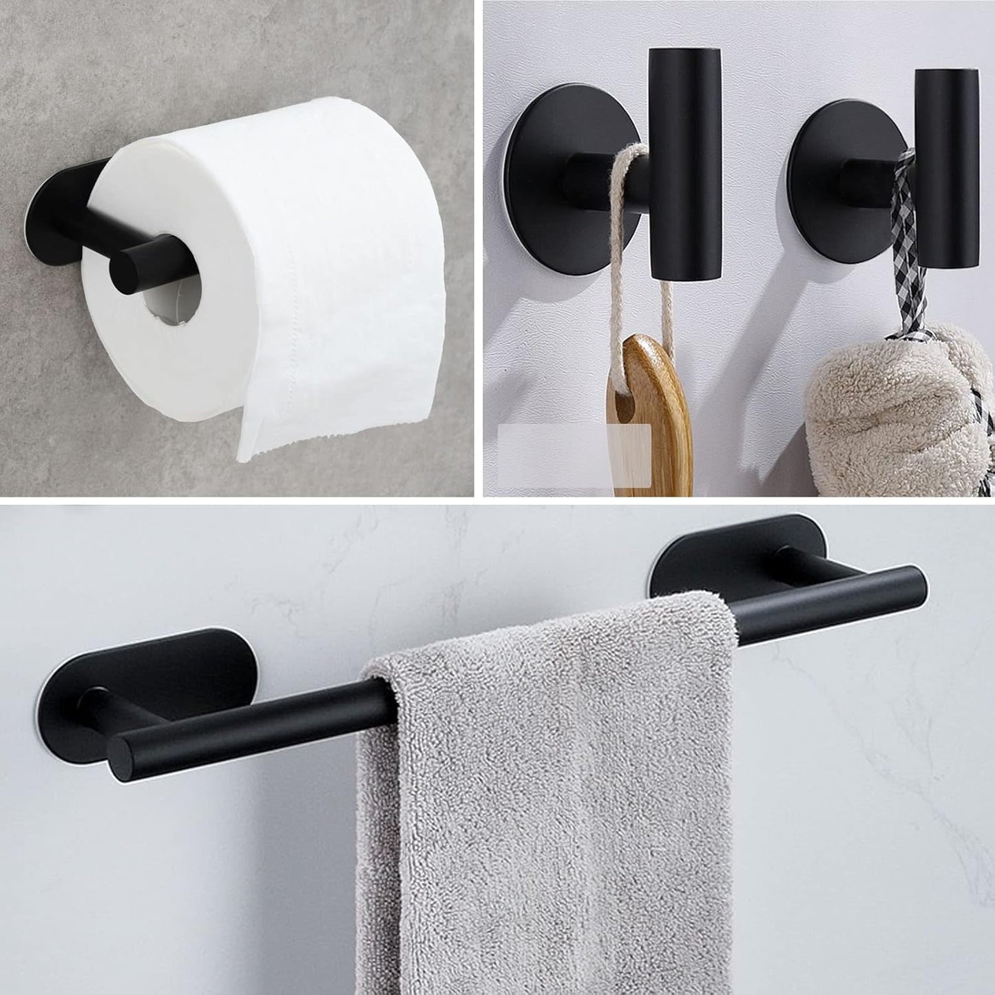 9-teiliges Badezimmer-Zubehörset, Schwarz 04