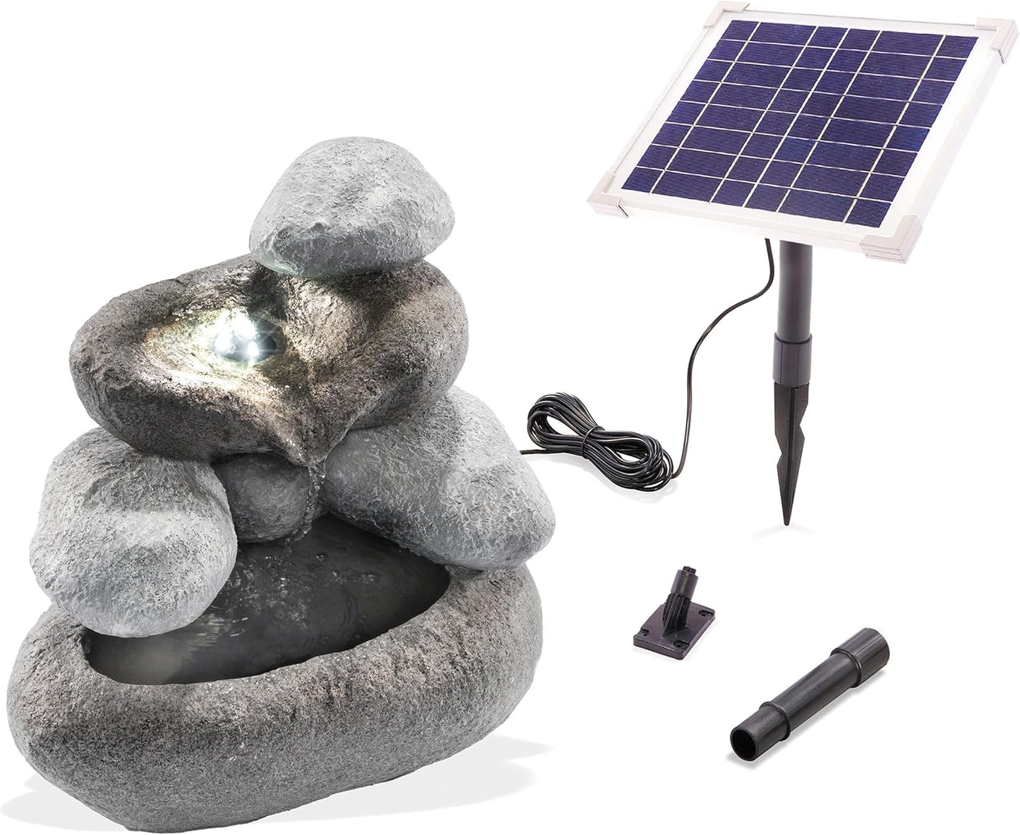 Solar Felsenbrunnen mit LED und Akku