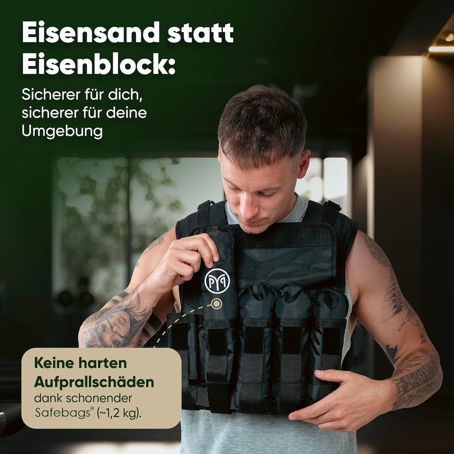 Gewichtsweste mit verstellbarem Gurt, Camouflage 20kg