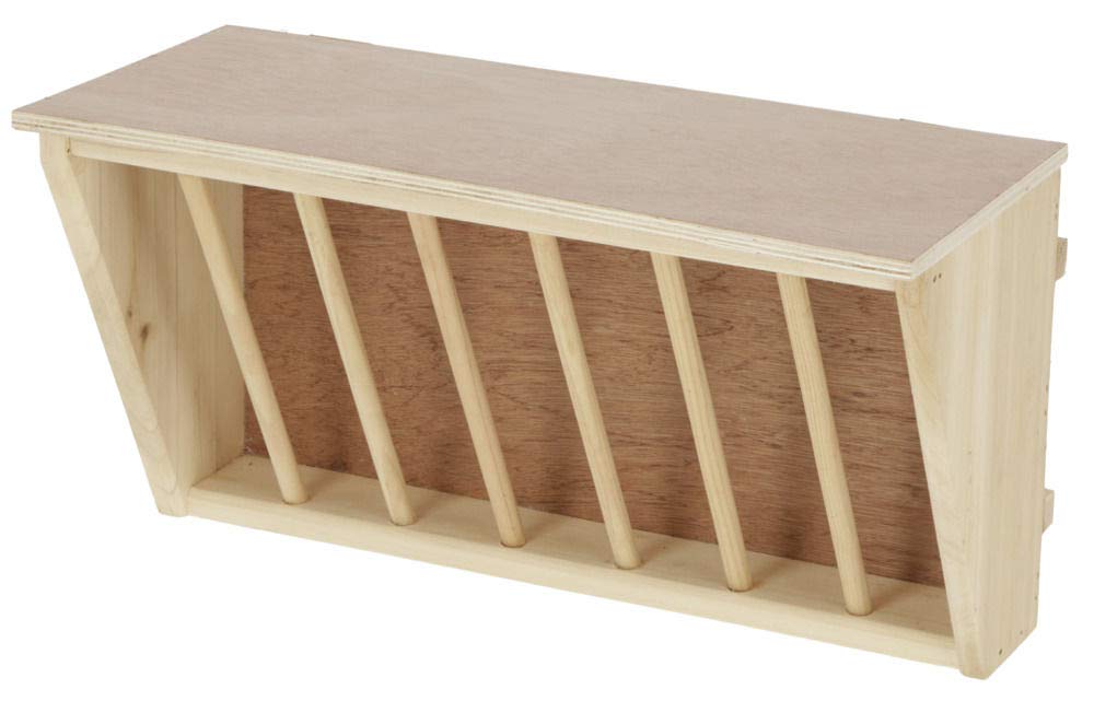 Heuraufe mit Sitzbrett für Kleintiere, 37 x 17 x 20 cm