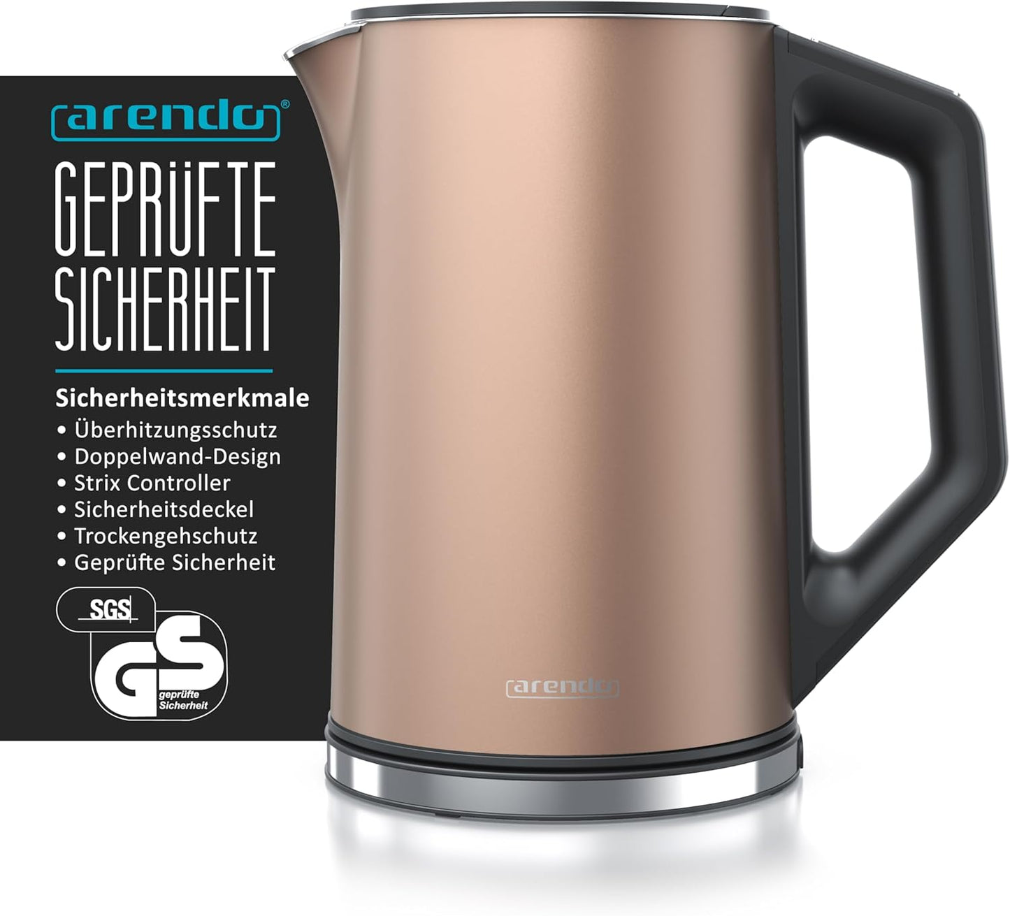 Wasserkocher mit Temperatureinstellung 1,5L, Bronzo ; Single
