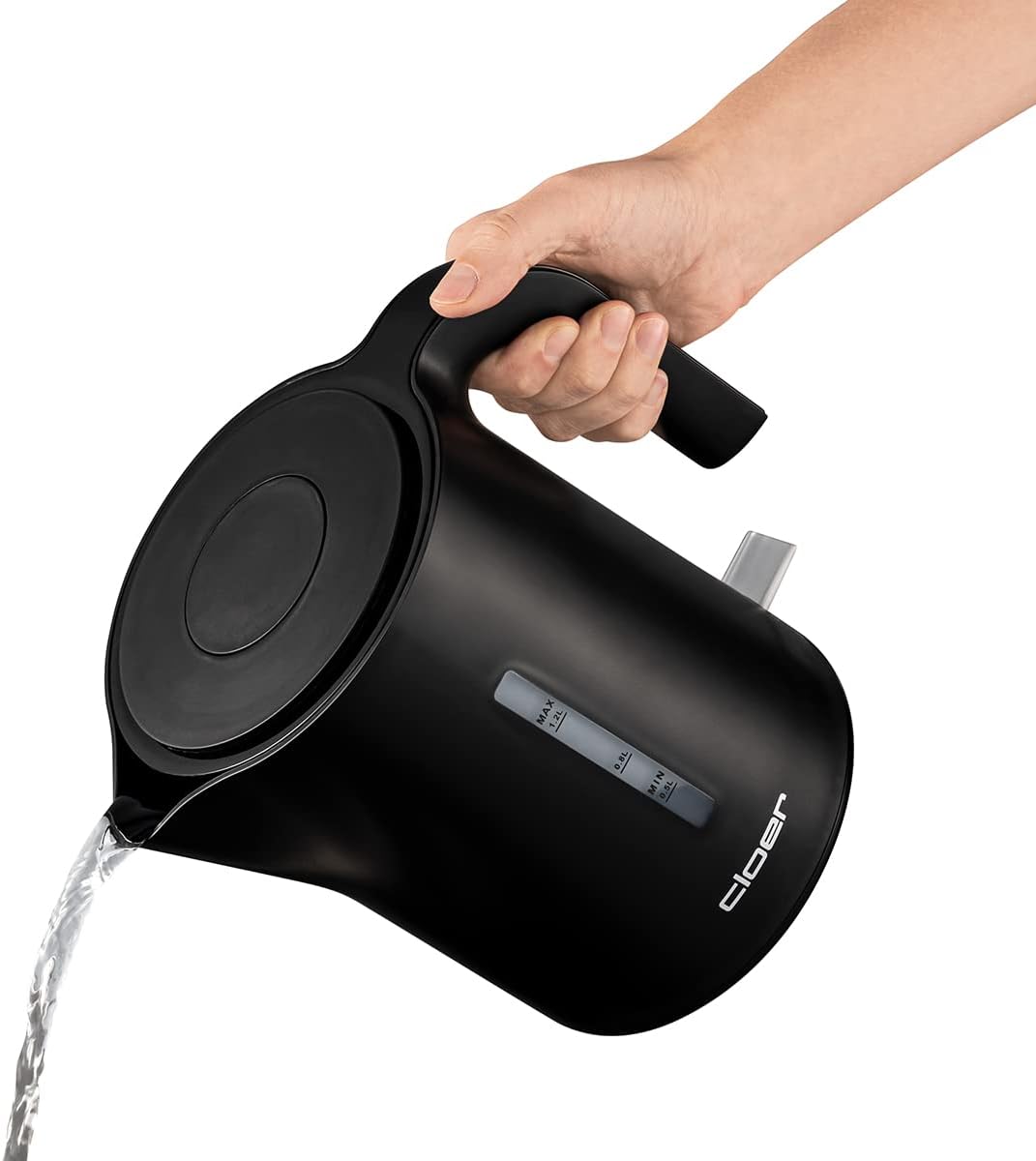 Wasserkocher mit Überhitzungsschutz, Schwarz 1,2 Liter Single
