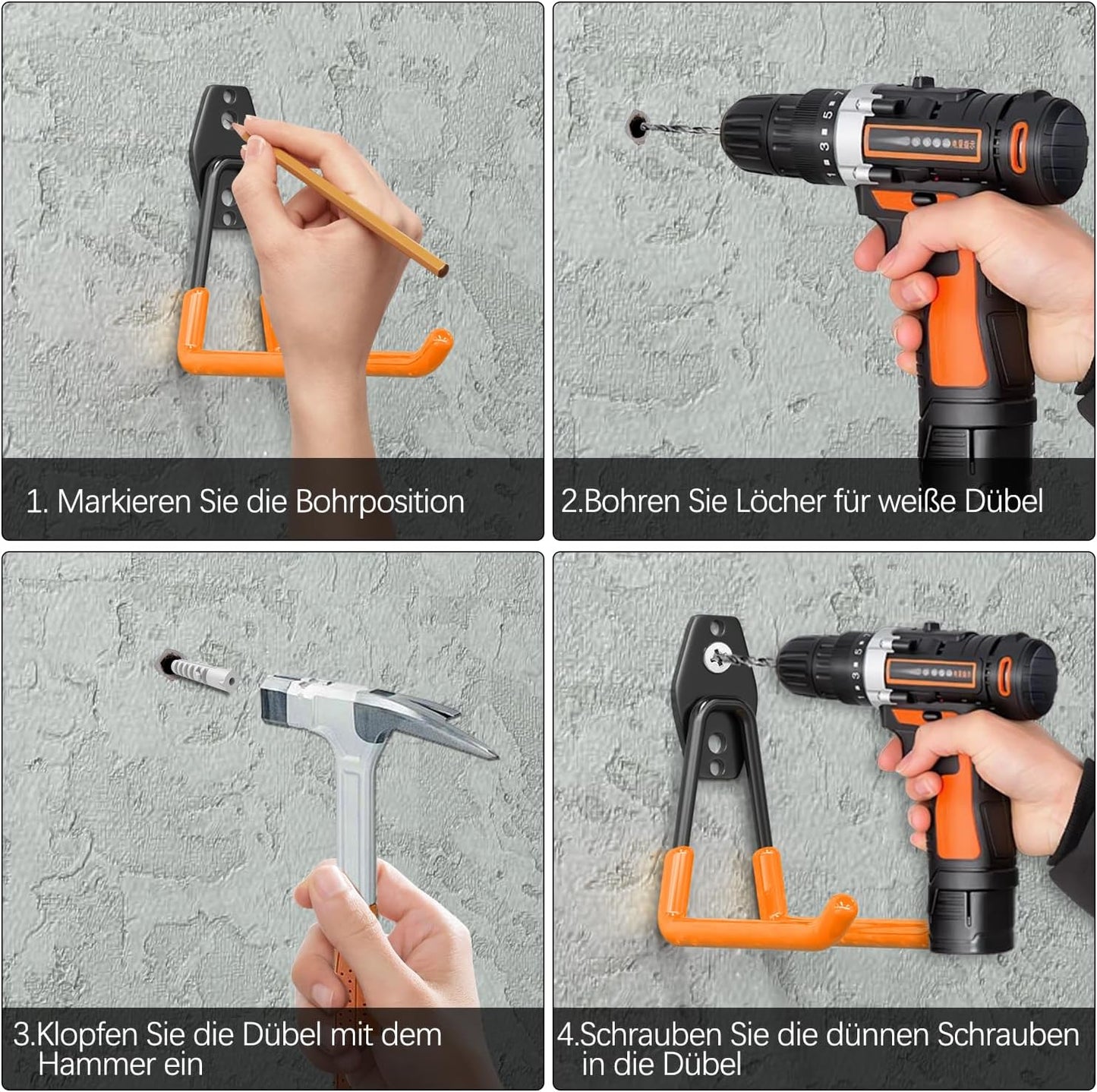 Schwerlast-Garagenhaken-Set, 6SJ-2SU