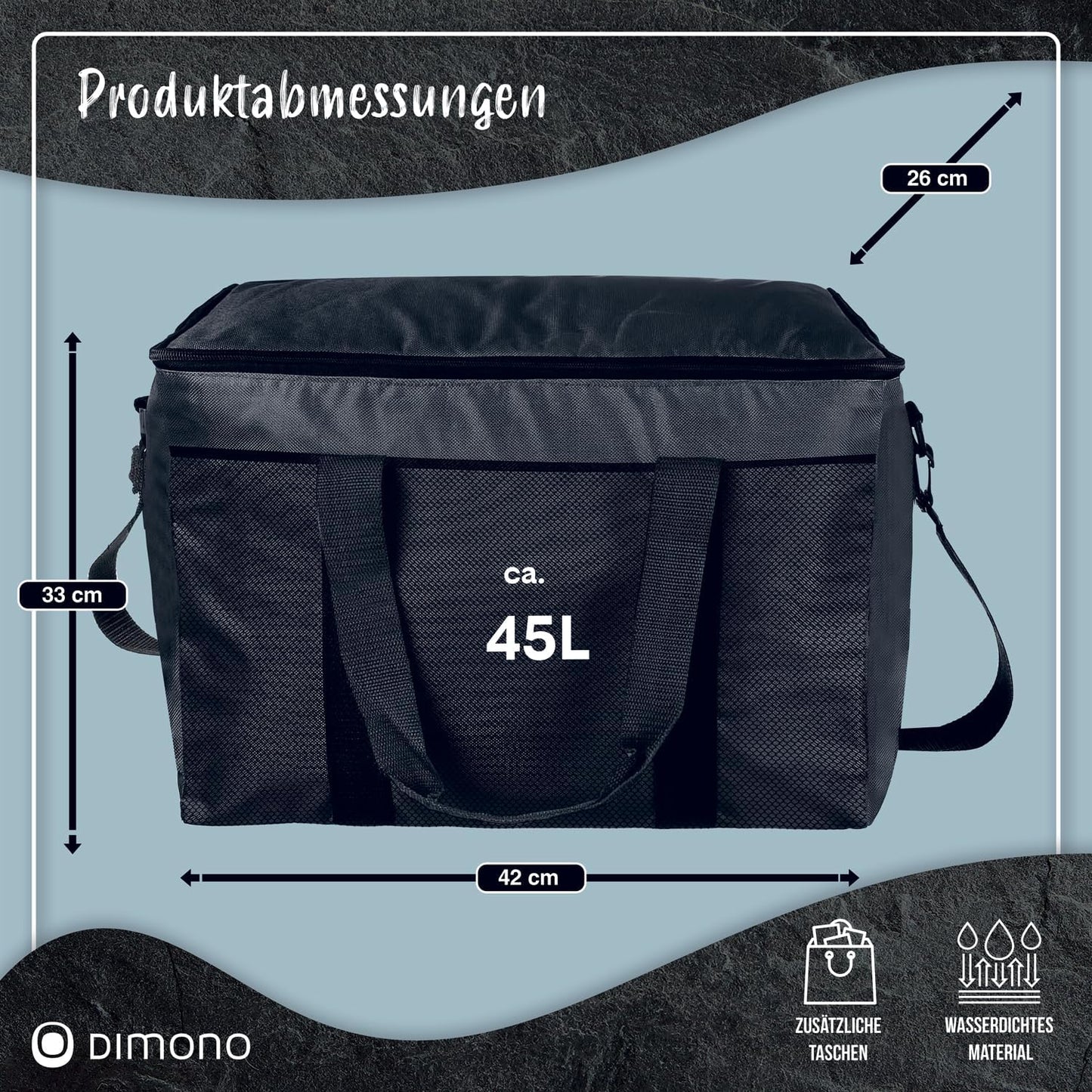 XXL Kühltasche, 45 Liter - Schwarz