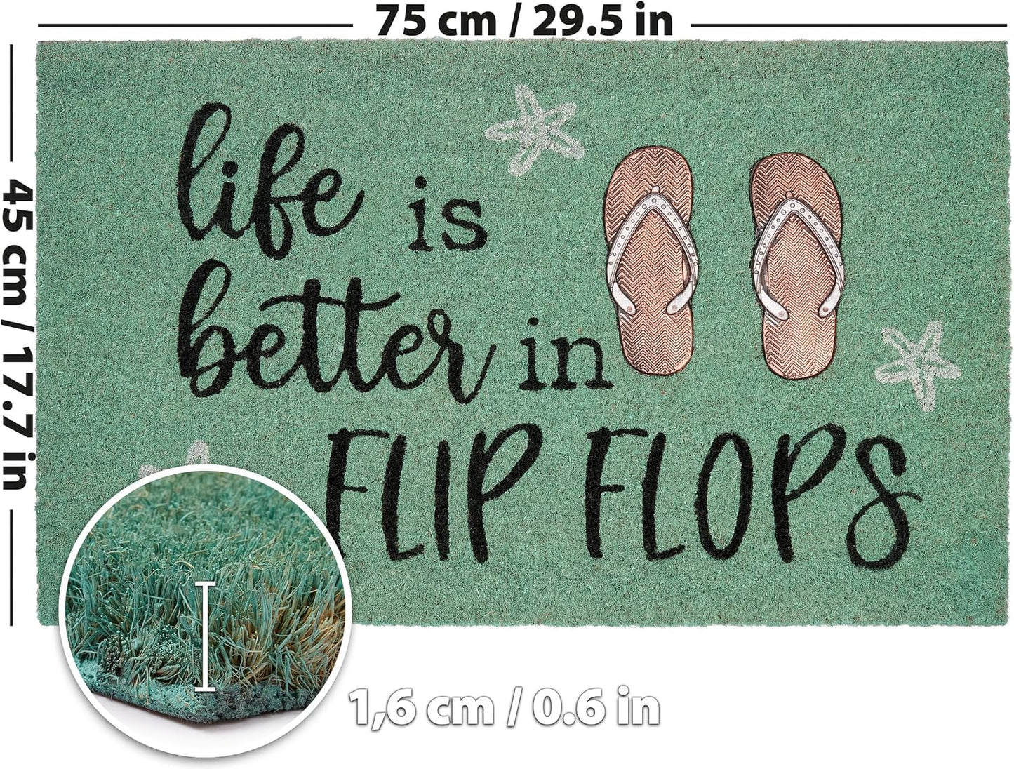 Antirutsch Fussmatte, Life Is Better in Flip Flops