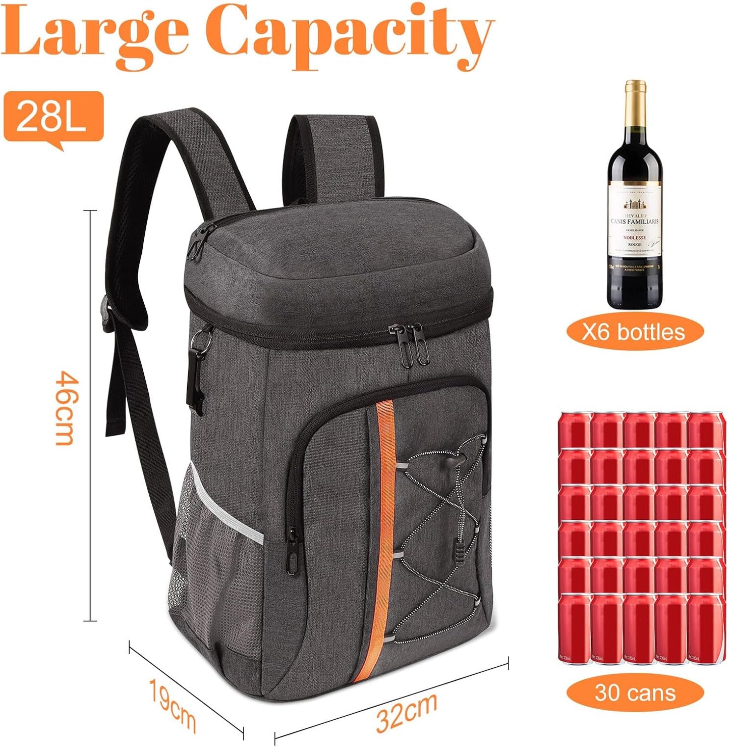 Kühlrucksack, dunkelgrau