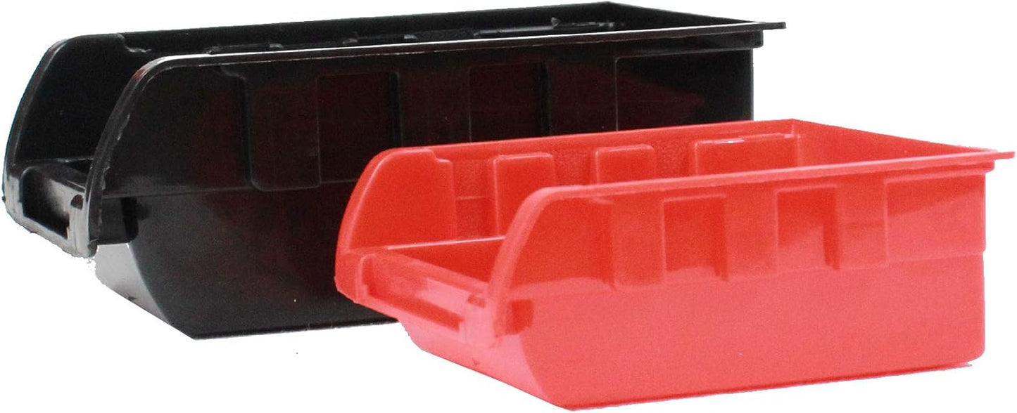 Werkzeugwand mit Stapelboxen, Rot