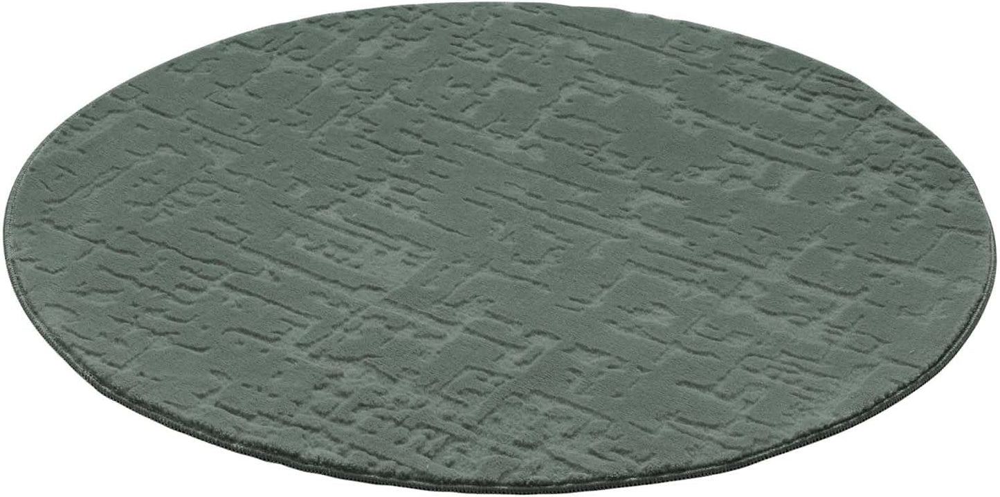 Runder Badematte, rutschfest, Grün Vintage 120 cm (Rund)