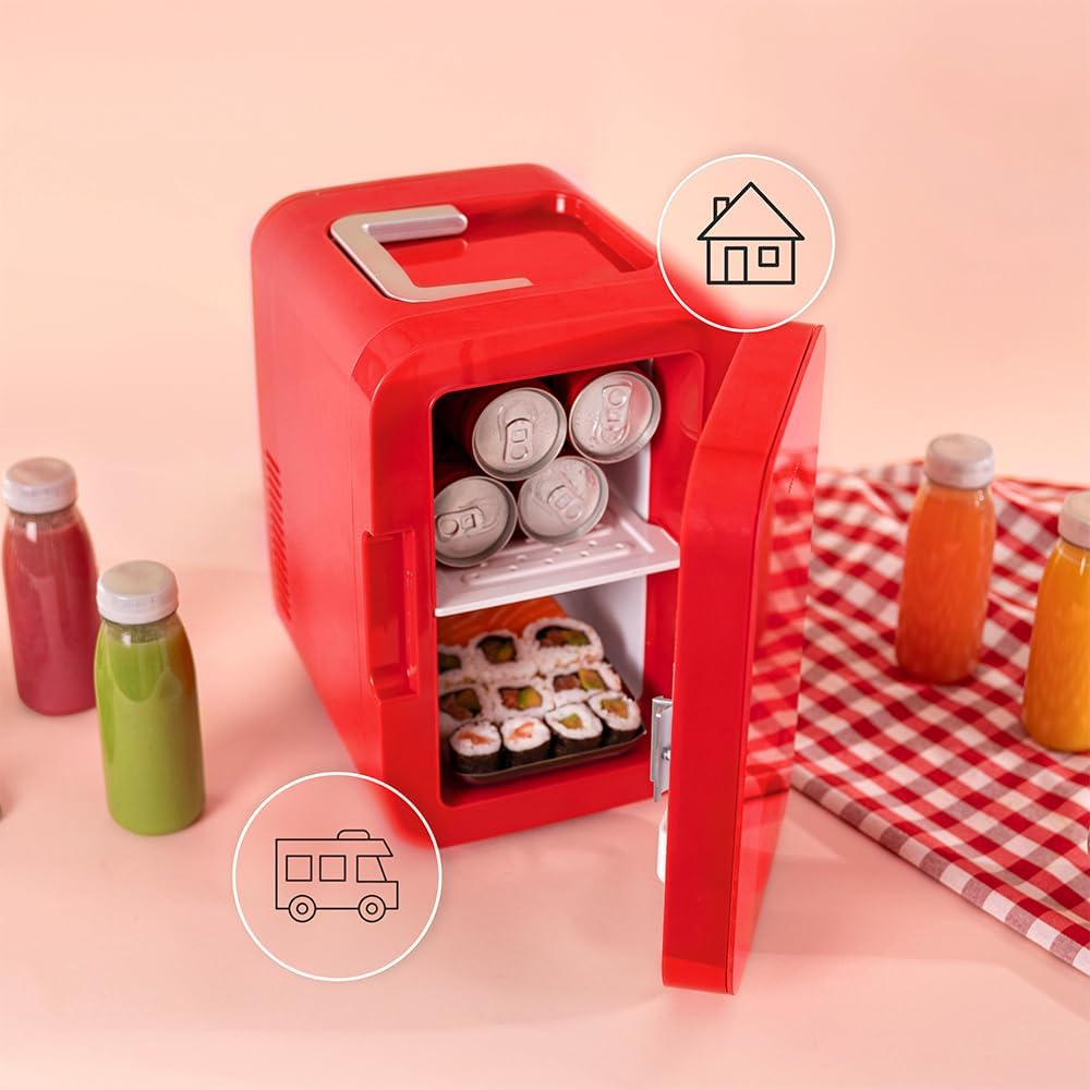 Mini-Kühlschrank mit Kühl- & Heizfunktion, 6 L | Bahamas Rot