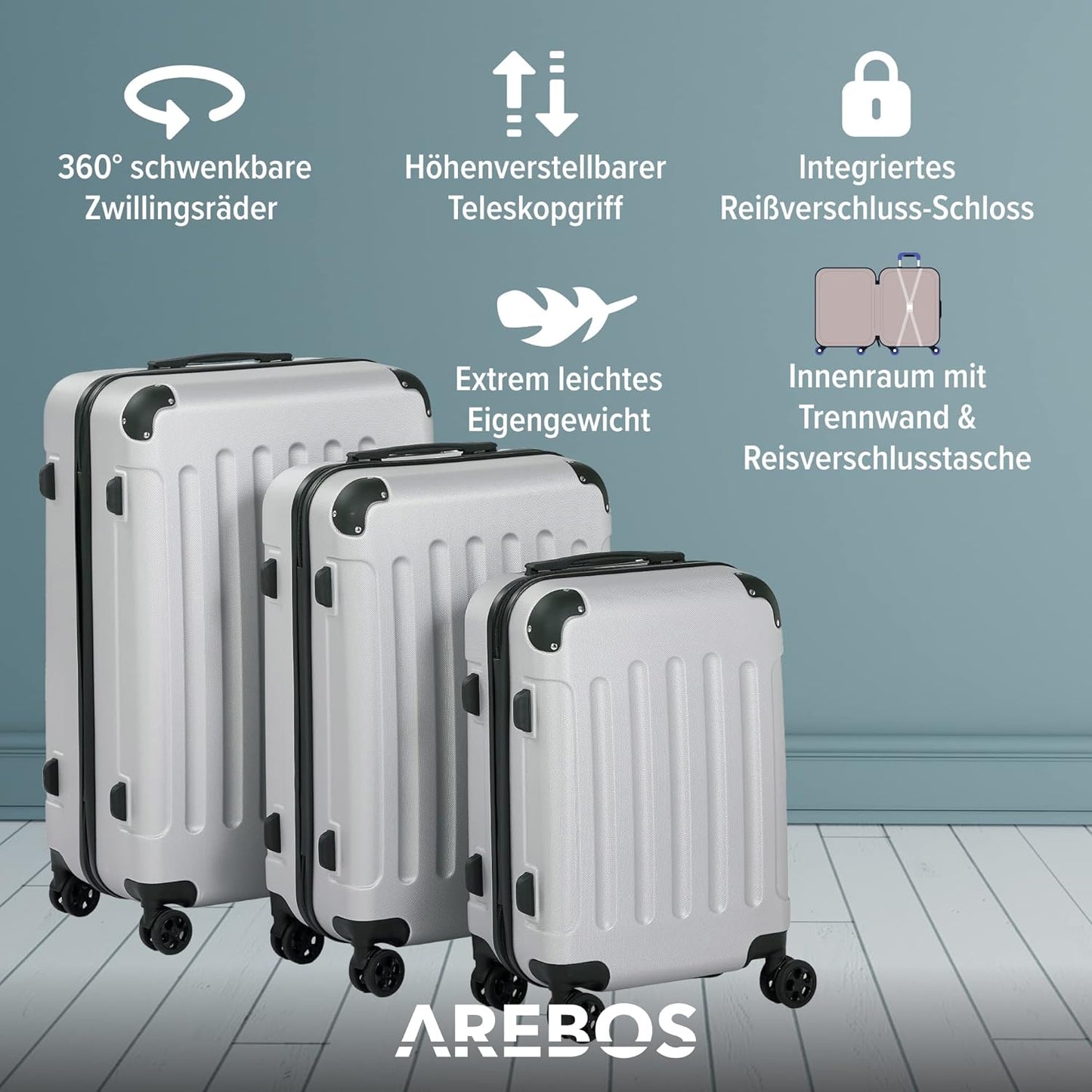 Reisekoffer, Silber