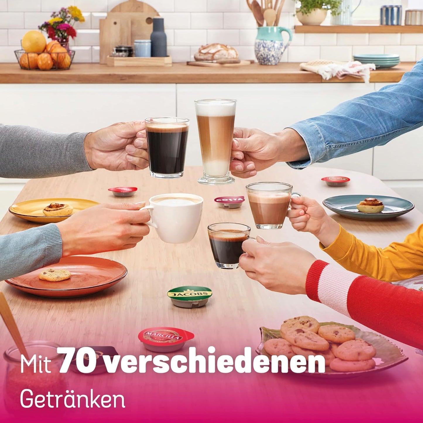 Kapselmaschine Tassimo happy friendly, Schwarz Inkl. Entkalker